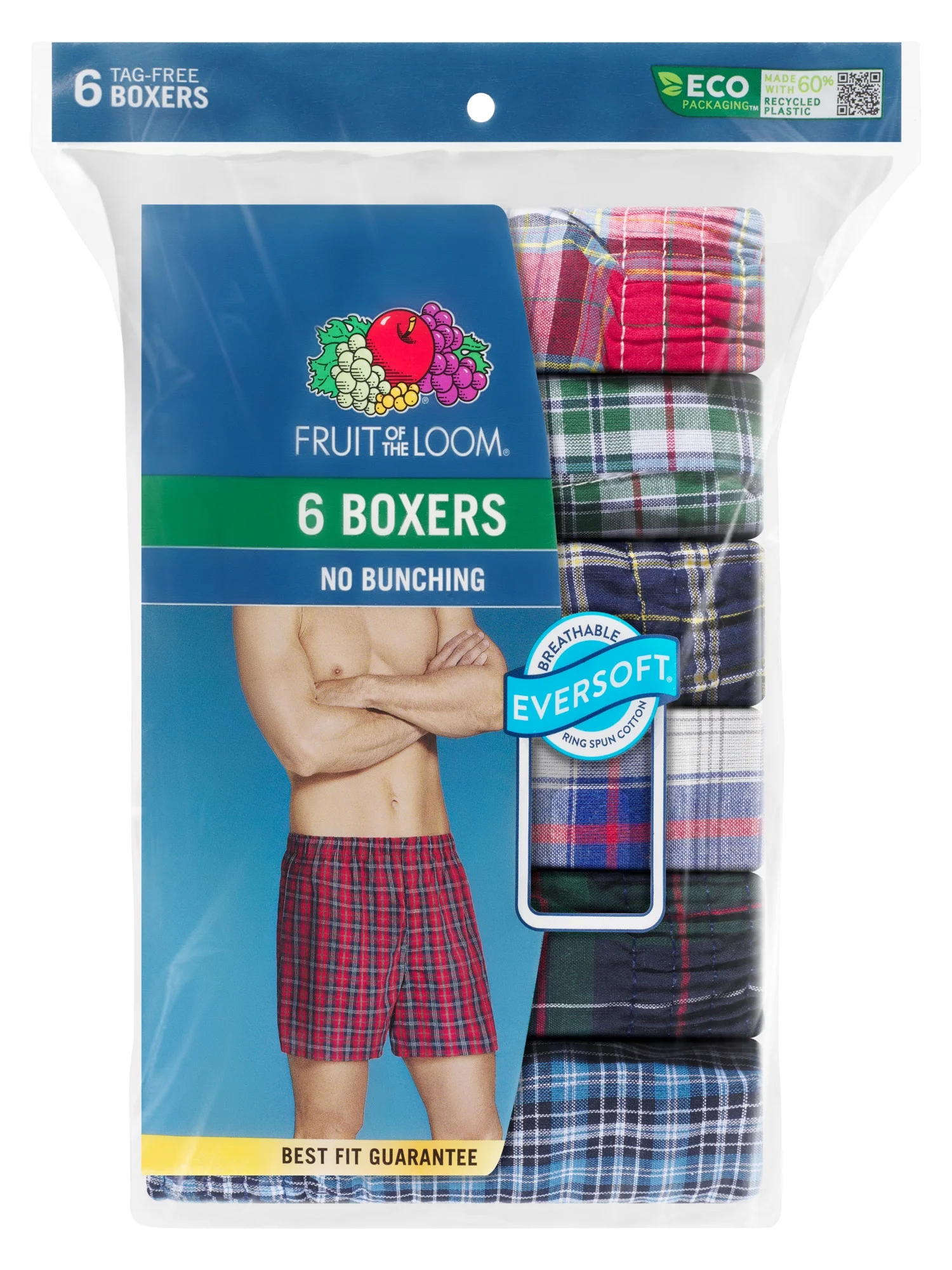 Fruit of the Loom Men's Woven Boxers, 6 Pack