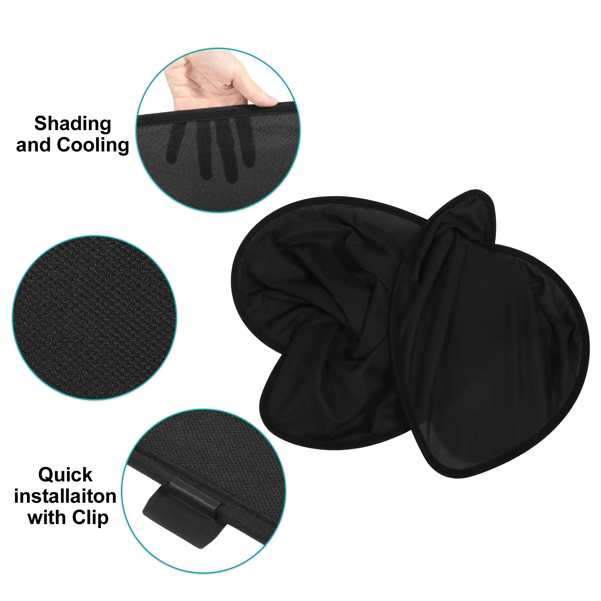 Front Window Glass Roof Sunshade Foldable Sunroof Cover Net Fit for Tesla Model x Black