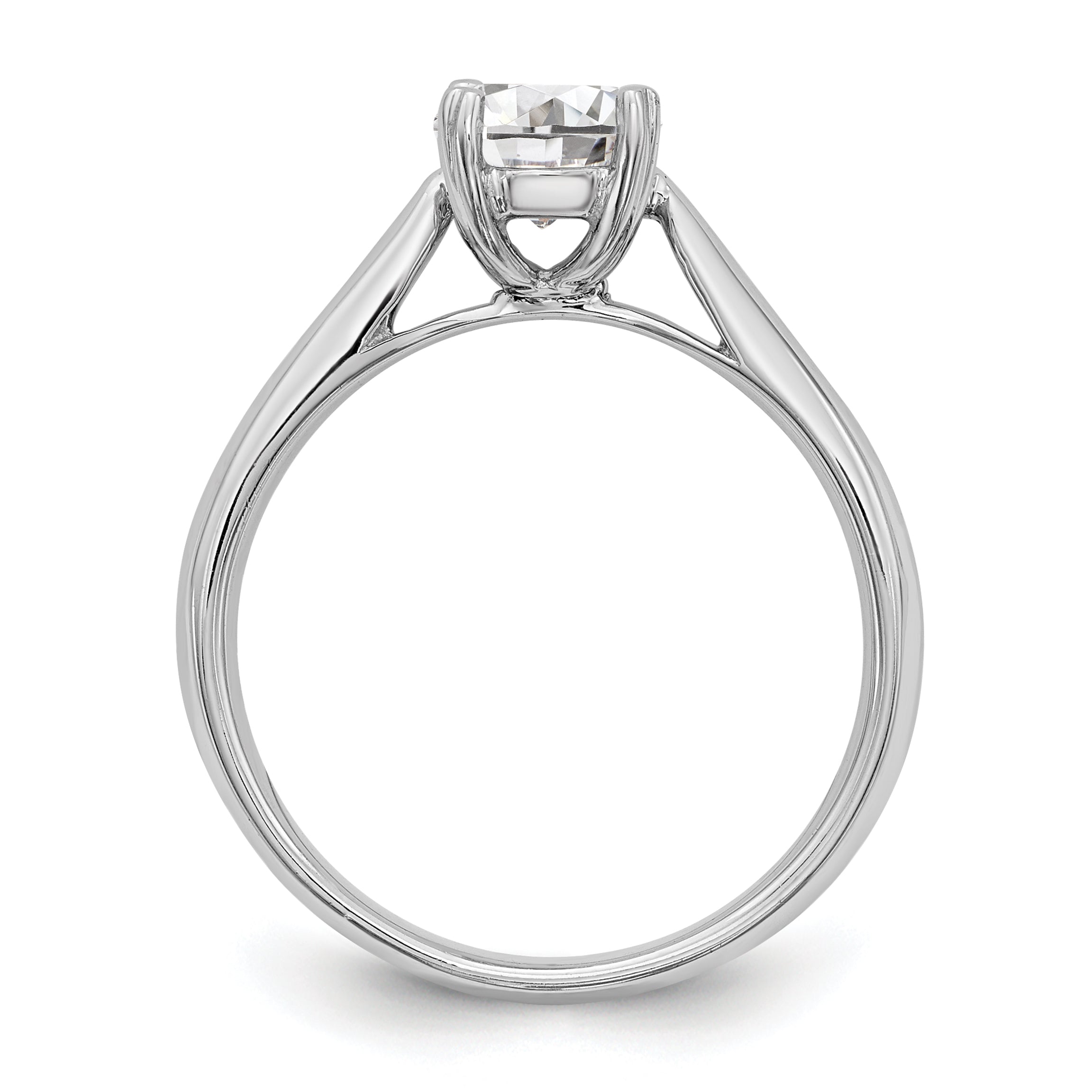1.25ct. CZ Solid Real 14k White Gold Round Solitaire Engagement Ring Engagement Polished