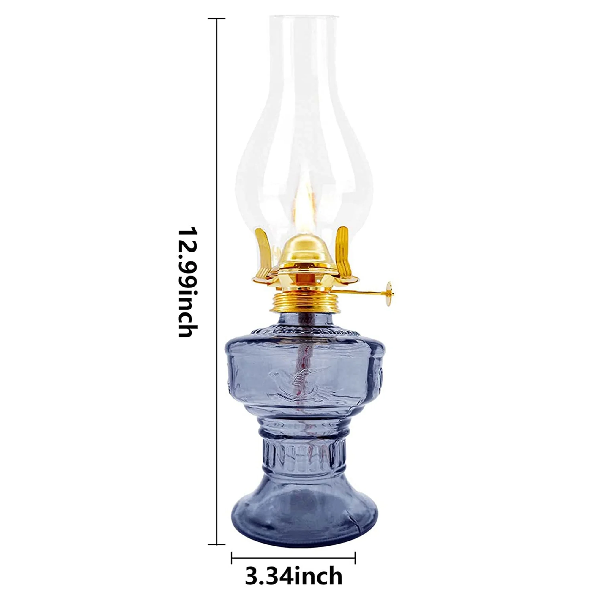 AmShibel 33CM Retro Kerosene Lamp Indoor Vintage Four-Claw Lamp Head Clear Glass Oil Lamps Lantern Home Decor Outdoor Camping Lights