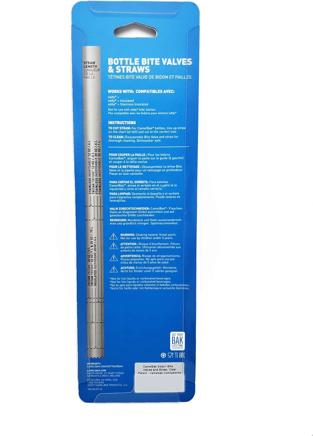 CamelBak Eddy+ and Groove Bottle Accessory (2 Bite Valves & 2 Straws) Fits Only eddy+ Cap