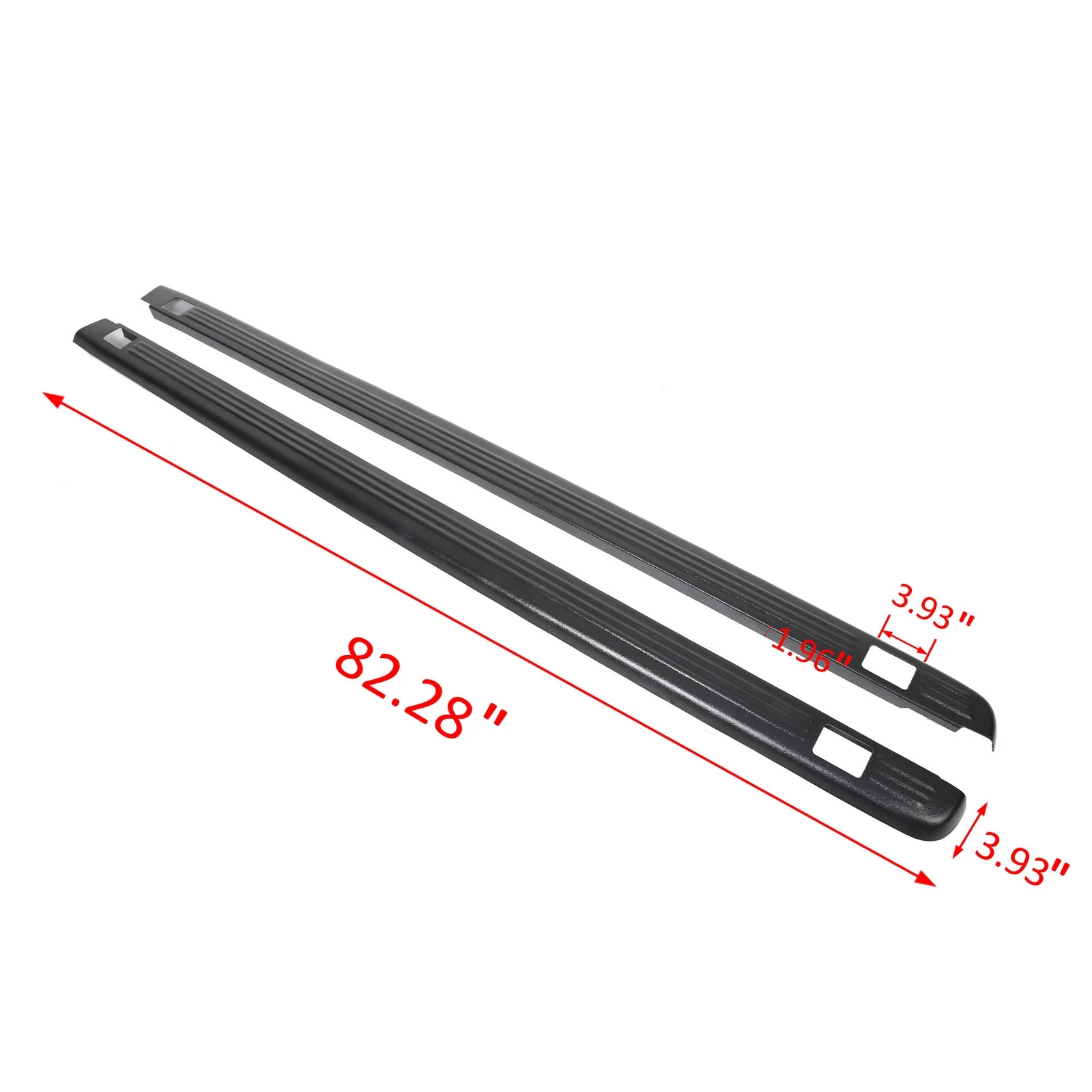 Black Bed Rail Caps Cover For Chevrolet GMC 6'6