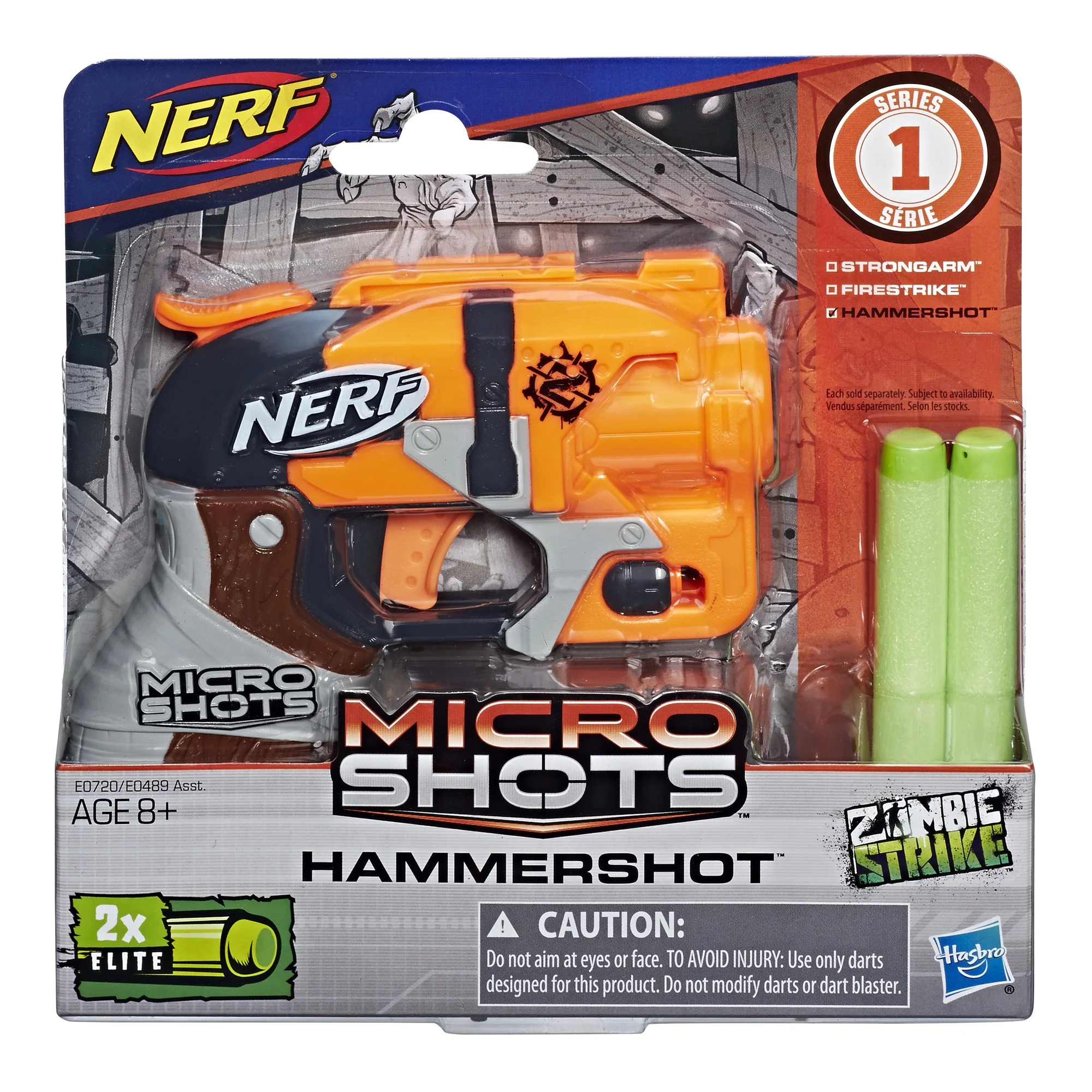 Nerf MicroShots Zombie Strike Hammershot, Ages 8 and Up