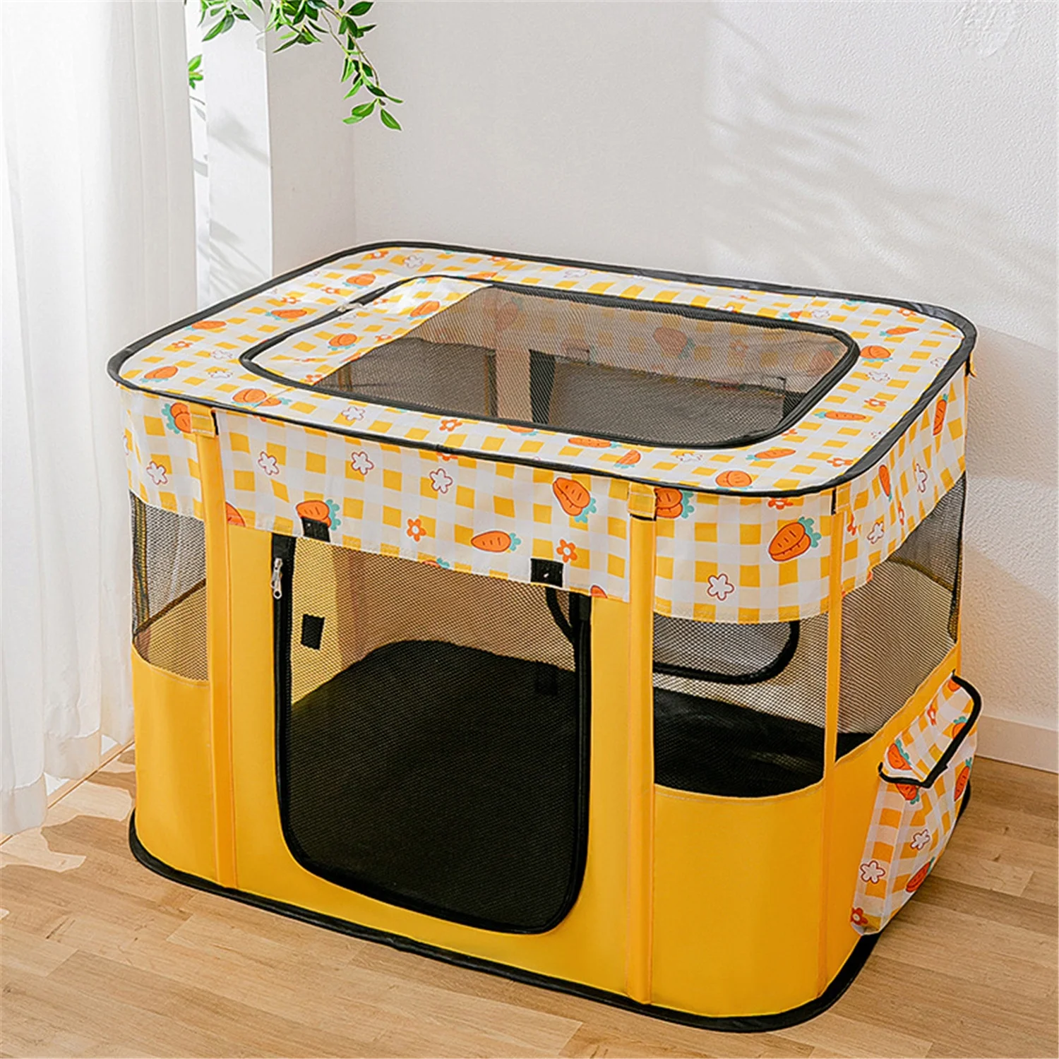 ZBH Pet Playpen, Foldable Portable Dog Cat Playpens Exercise Kennel Tent, Removable Shade Cover, Dog Crate Indoor Outdoor Travel Camping Use