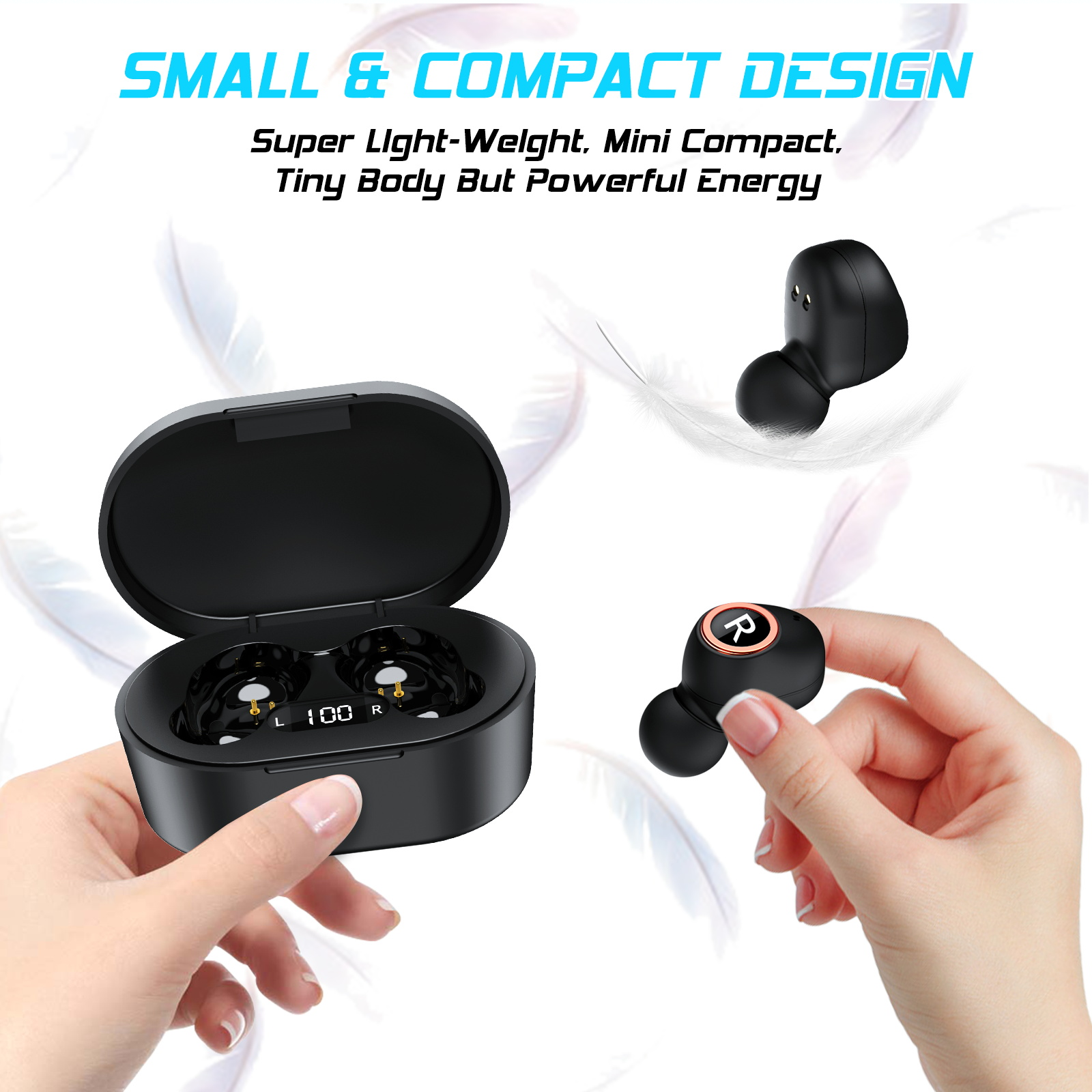 UX923 Wireless Earbuds Bluetooth 5.0 Sport Headphones Premium Sound Quality Charging Case Digital LED Display Earphones Built-in Mic Headset for LG V30