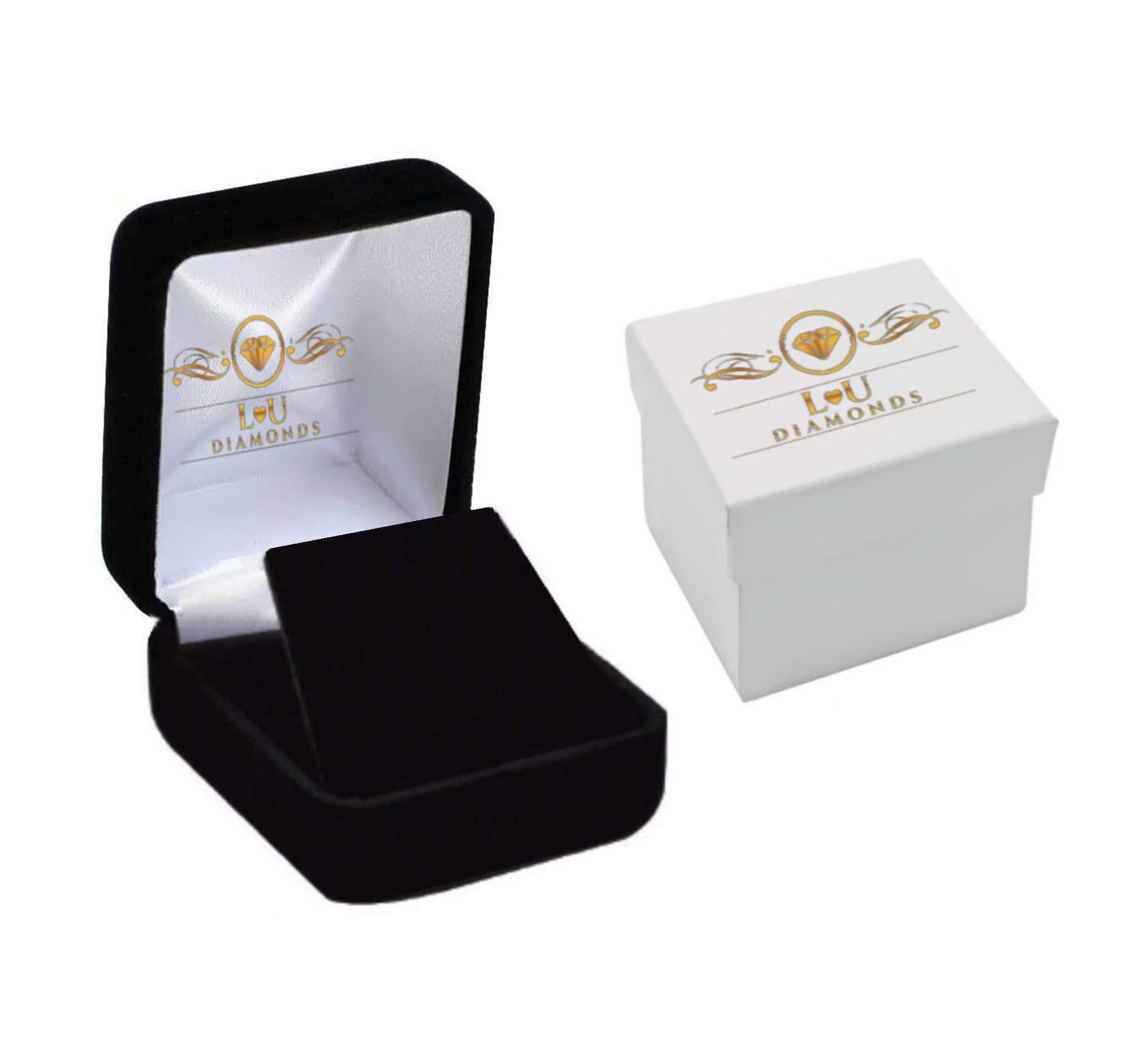 L U DIAMONDS 10k Yellow Gold Mens Diamond Earrings 1/6 Ctw