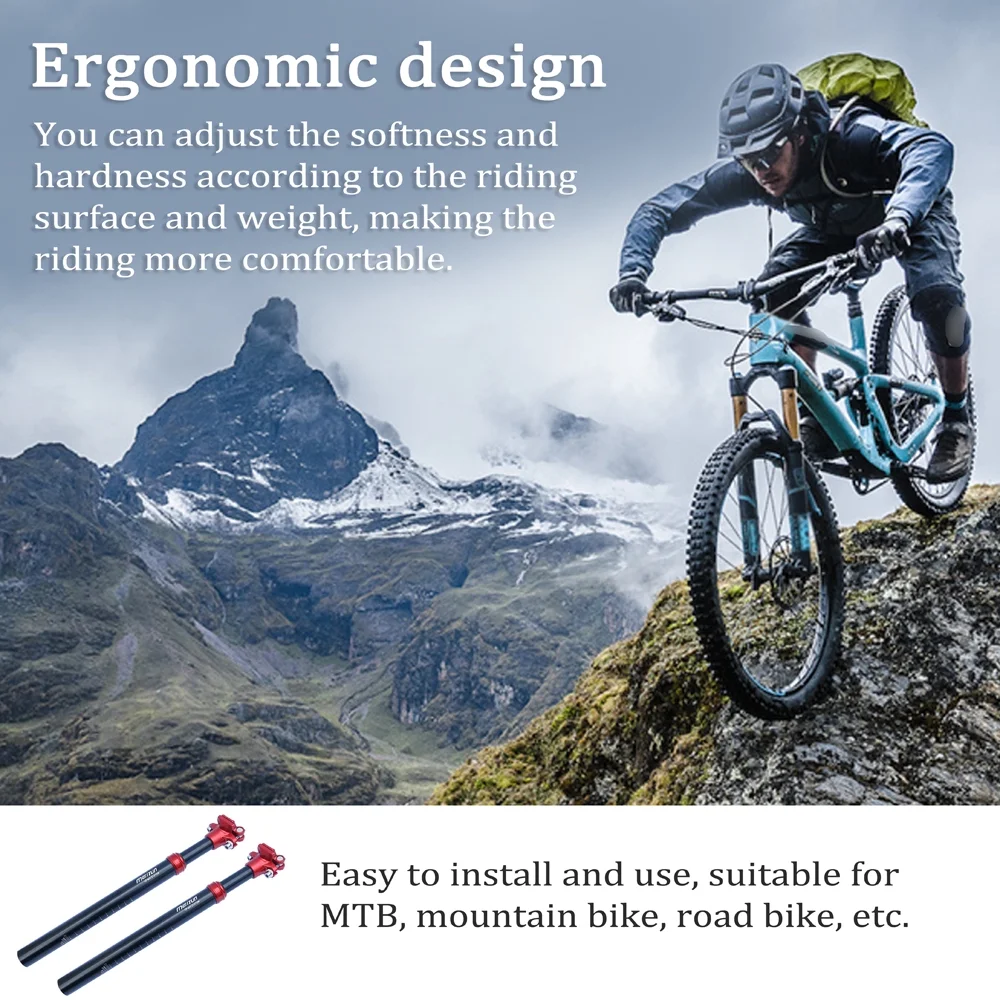 MEIJUN MTB Bike Suspension Seatpost Aluminum Alloy Damping Seat Post Shock Absorber Seat Tube 31.6mm for Mountain Road Bike