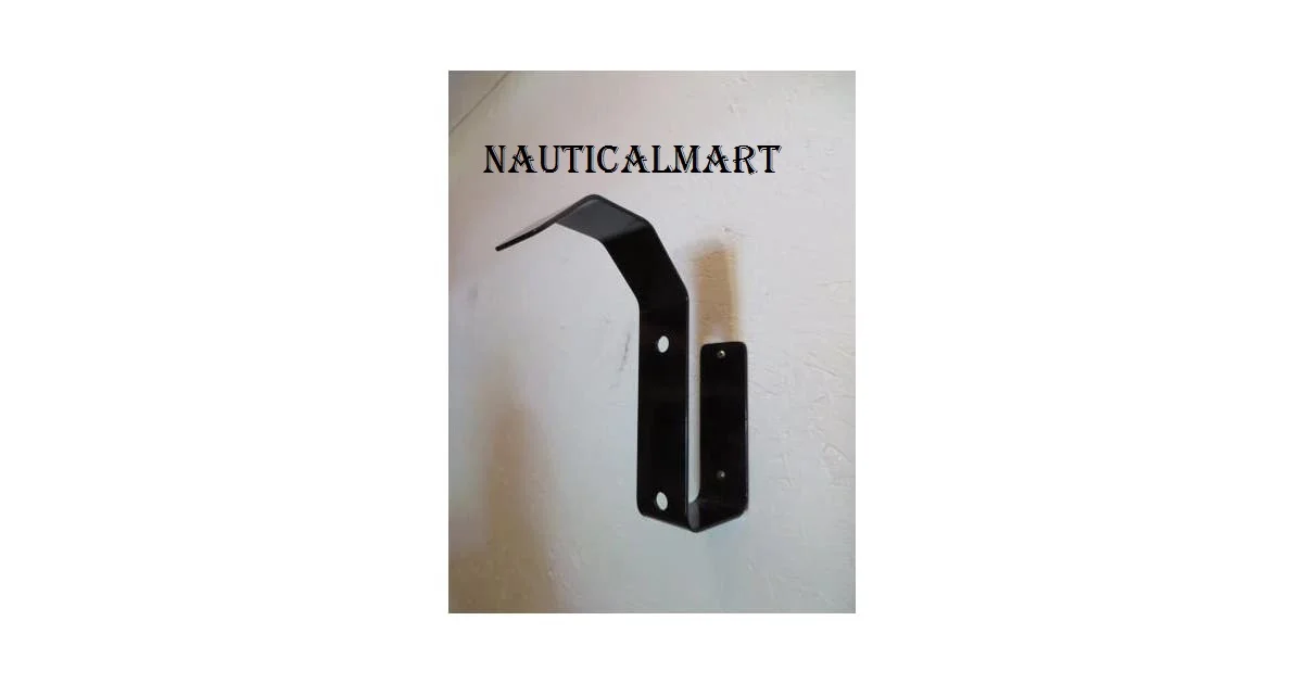 NauticalMart side view helmet wall black display rack