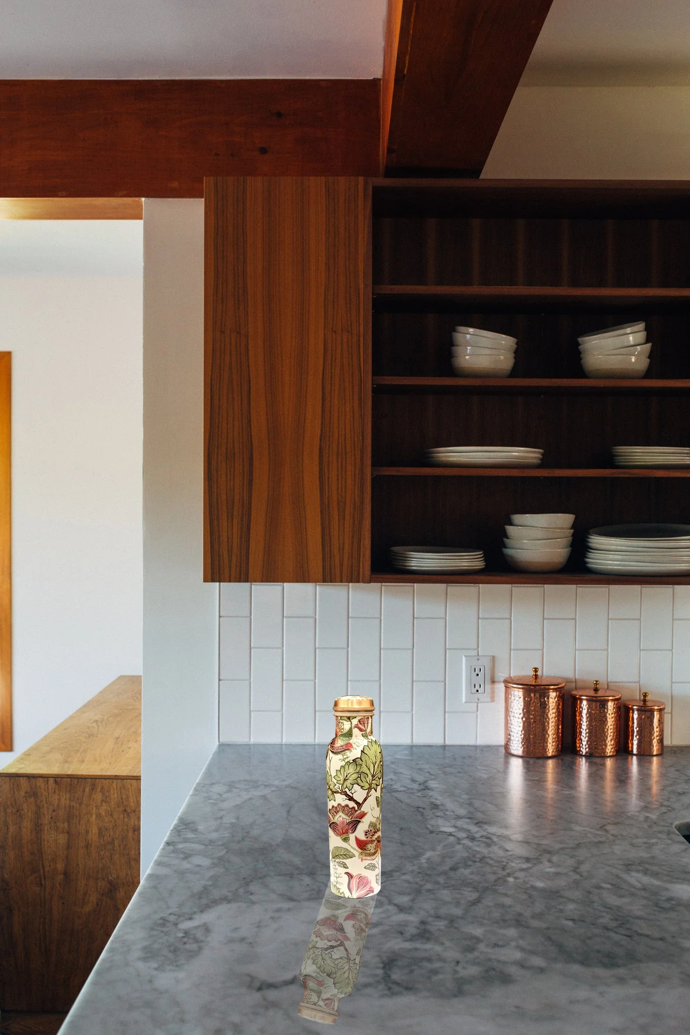 Carrara Copper Bottle (1L) Printed Water Bottle With Leak Proof Multipurpose Bottle For Gym, Travelling, Yoga, Ayurveda, Outdoors, Indoors 1000 ml