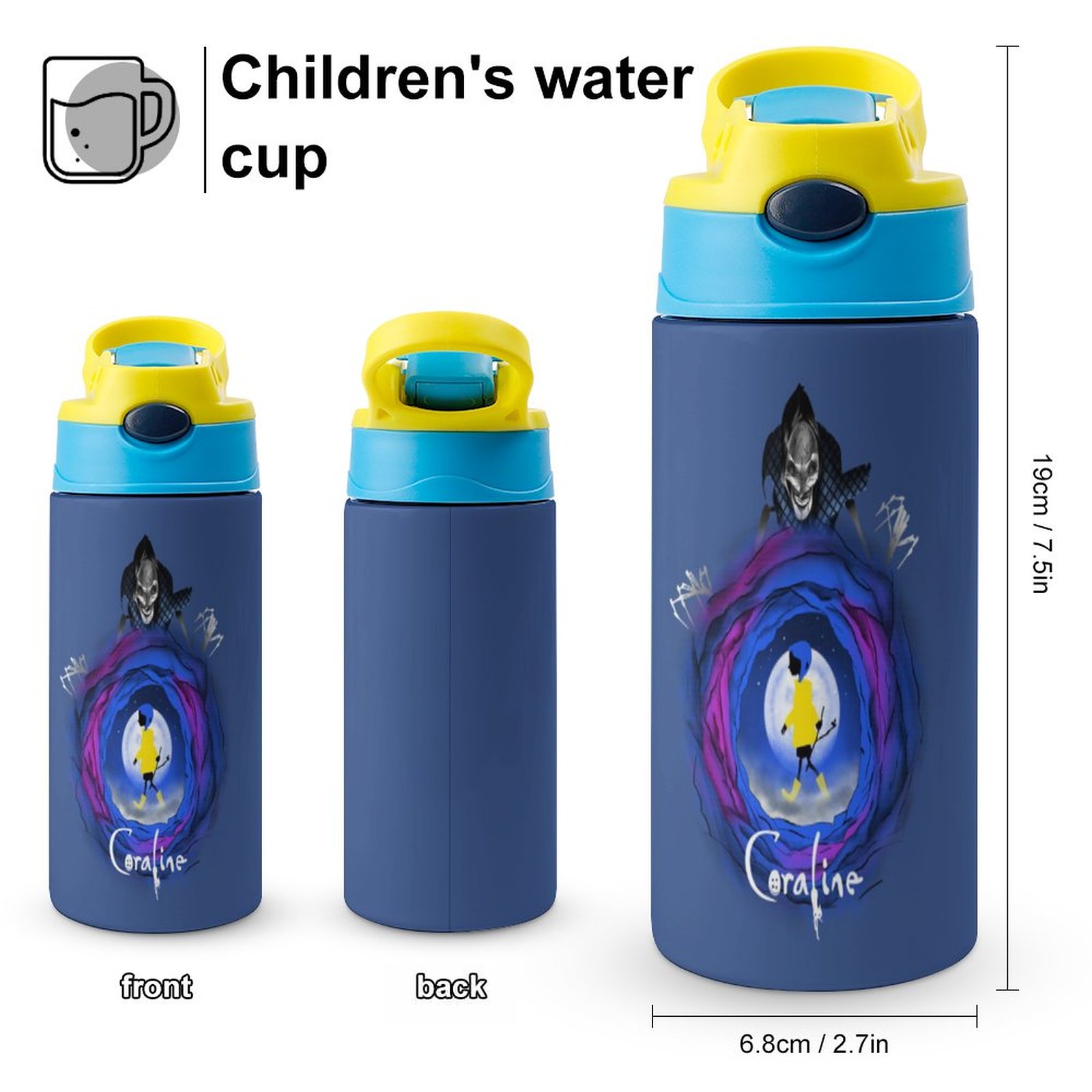 Other Mother Coraline Kid's Insulated Water Bottle With Straw Vacuum Stainless Steel Cup Leak-Proof Children Toddler Thermoses