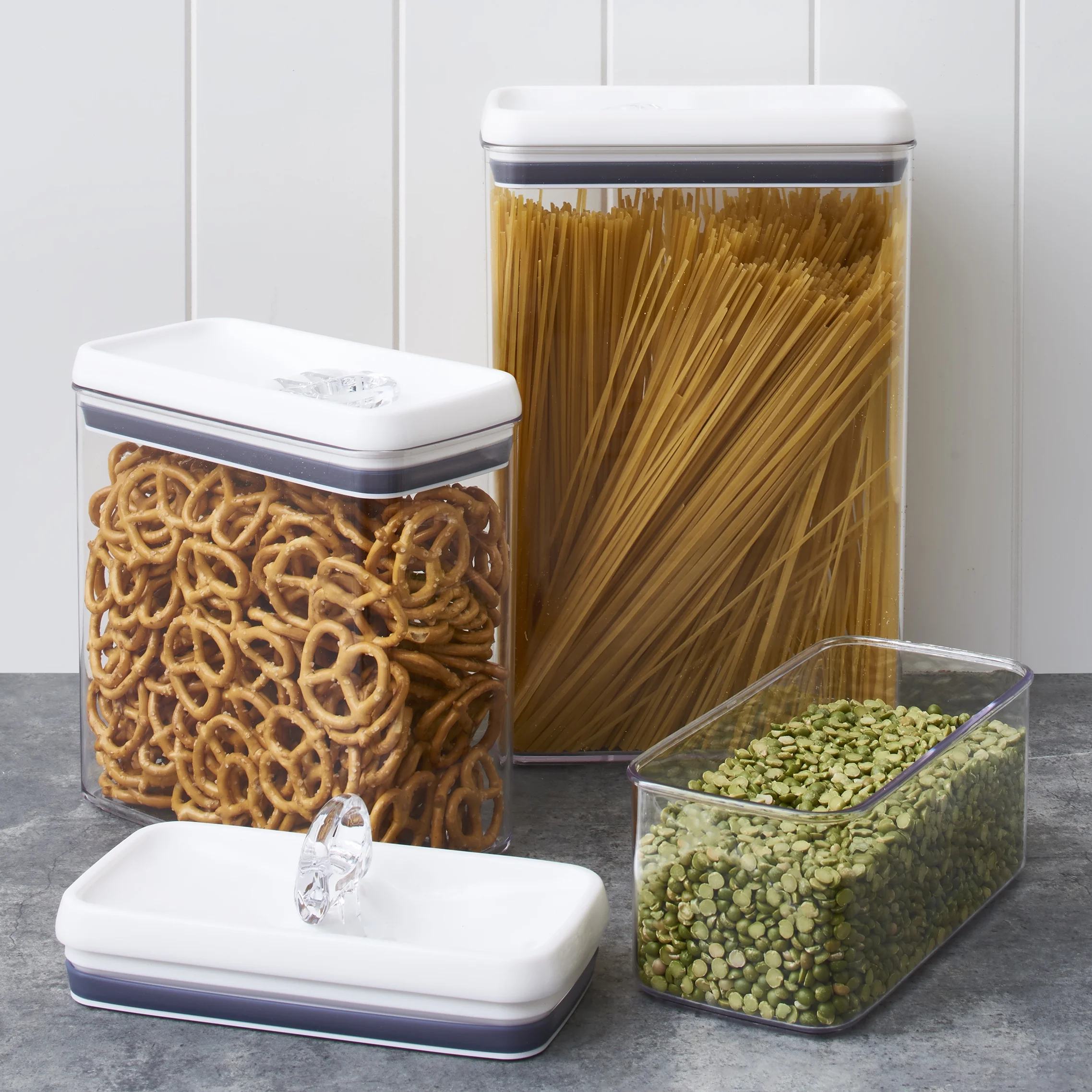 Better Homes & Gardens Canister Pack of 3 - Flip-Tite Rectangular Food Storage Container Set