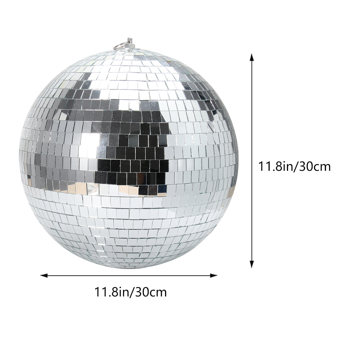 NUOLUX 1 Pc Disco Mirror Ball KTV Glass Ball with Hook Xmas Hanging Decor (Silver)