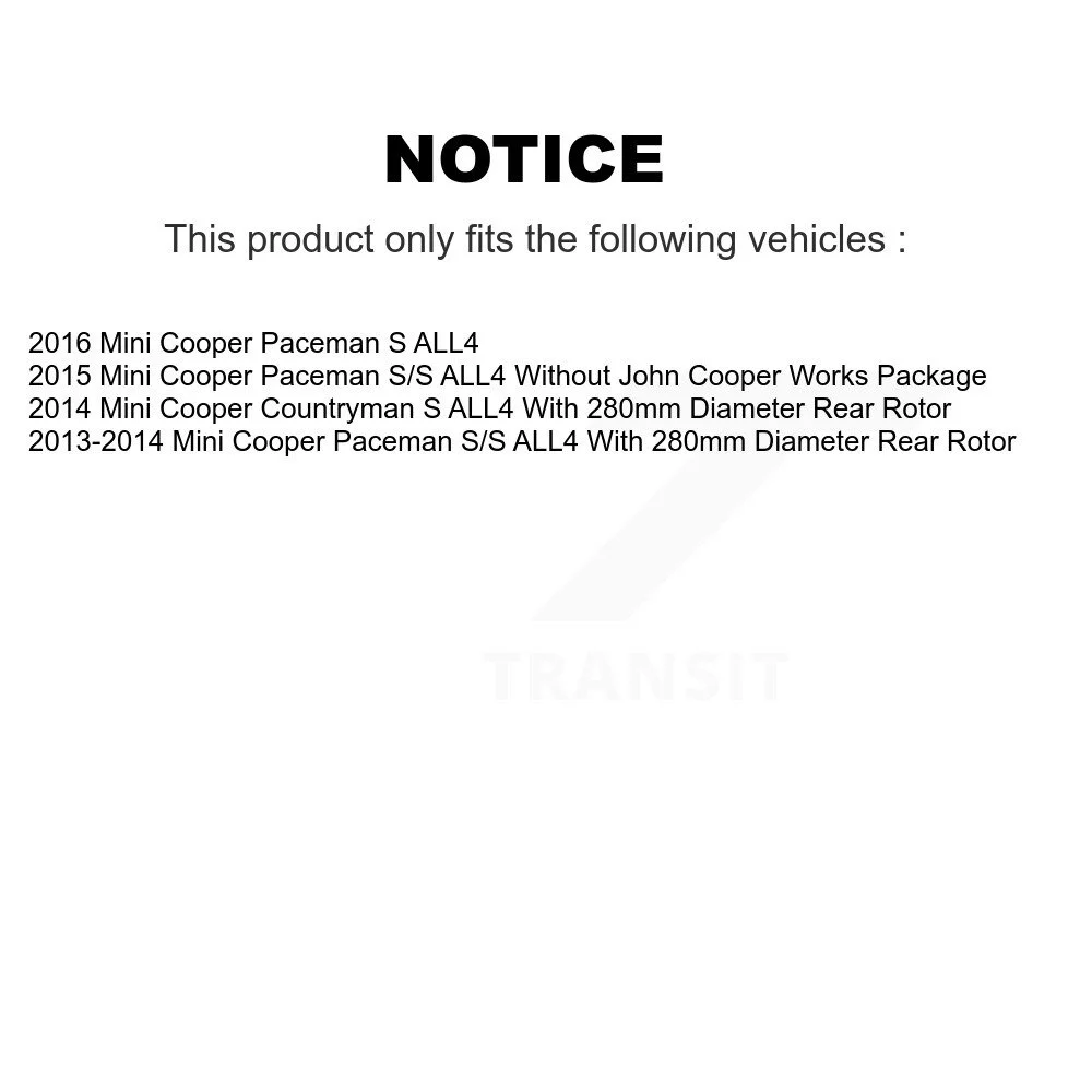 Transit Auto - Front Semi-Metallic Rear Ceramic Pads And Coated Drilled Slotted Disc Brake Rotors Kit For Mini Cooper Countryman Paceman KDA-102493
