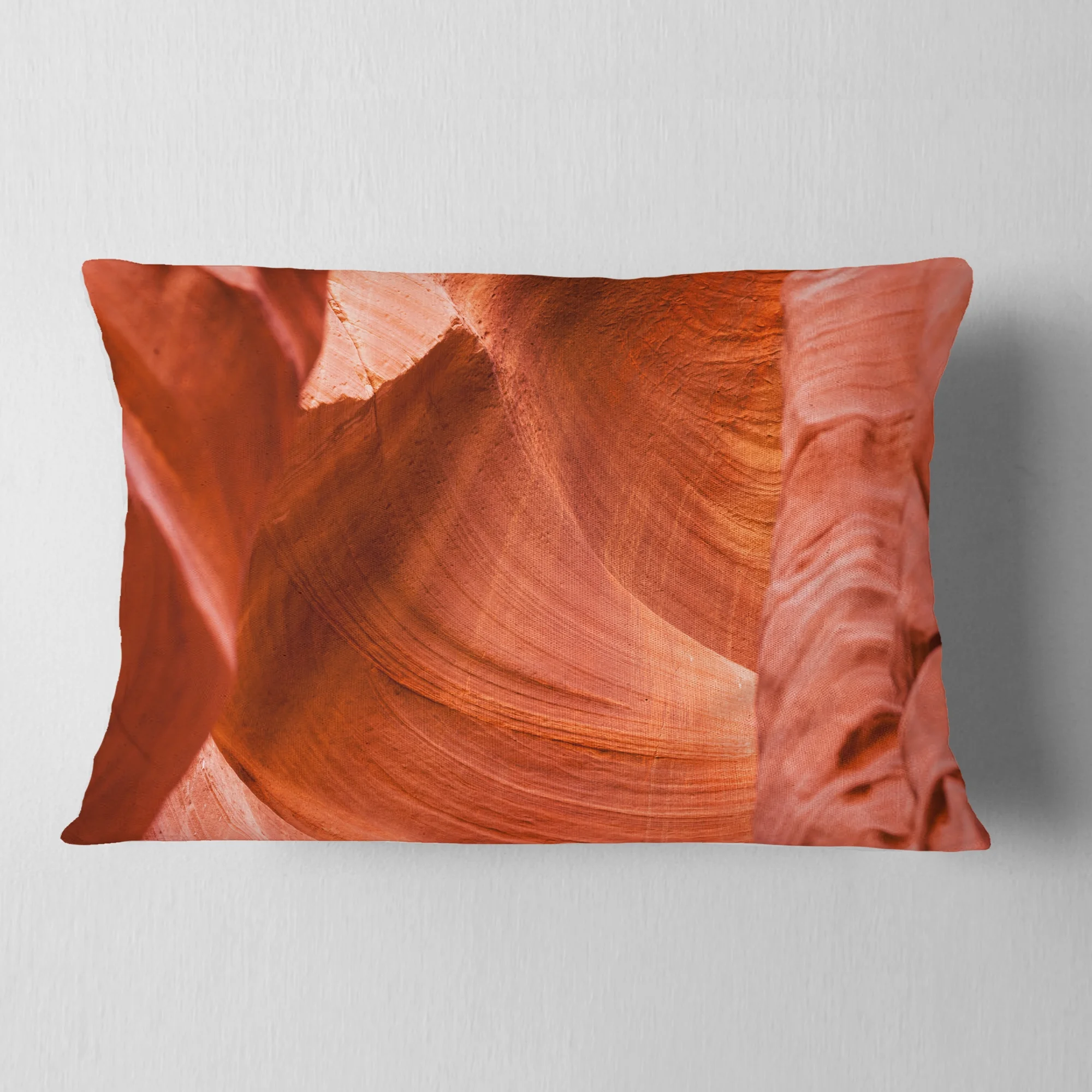 Designart Antelope Canyon Details - Landscape Photo Throw Pillow - 12x20