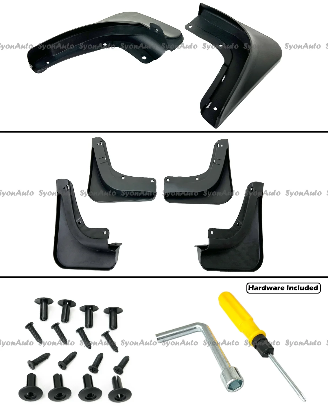 FITS 2020-2024 TESLA MODEL Y DIRECT FIT DRILLING-FREE MUD FLAP SPLASH GUARDS 4 PCS SET