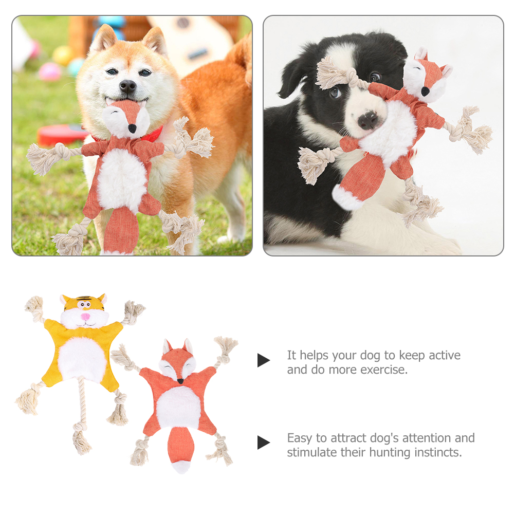 Funny Dog Toys Interactive No Stuffed Puppy Chew Teething Food-grade Monkey Animal Cloth 2 Pcs