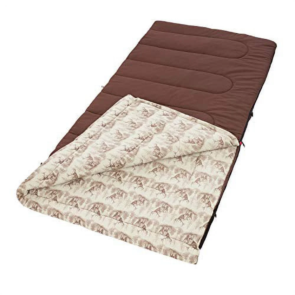 Coleman Autumn Trails Deer 30-Degree Cold Weather Rectangular Adult Sleeping Bag, Brown, 31