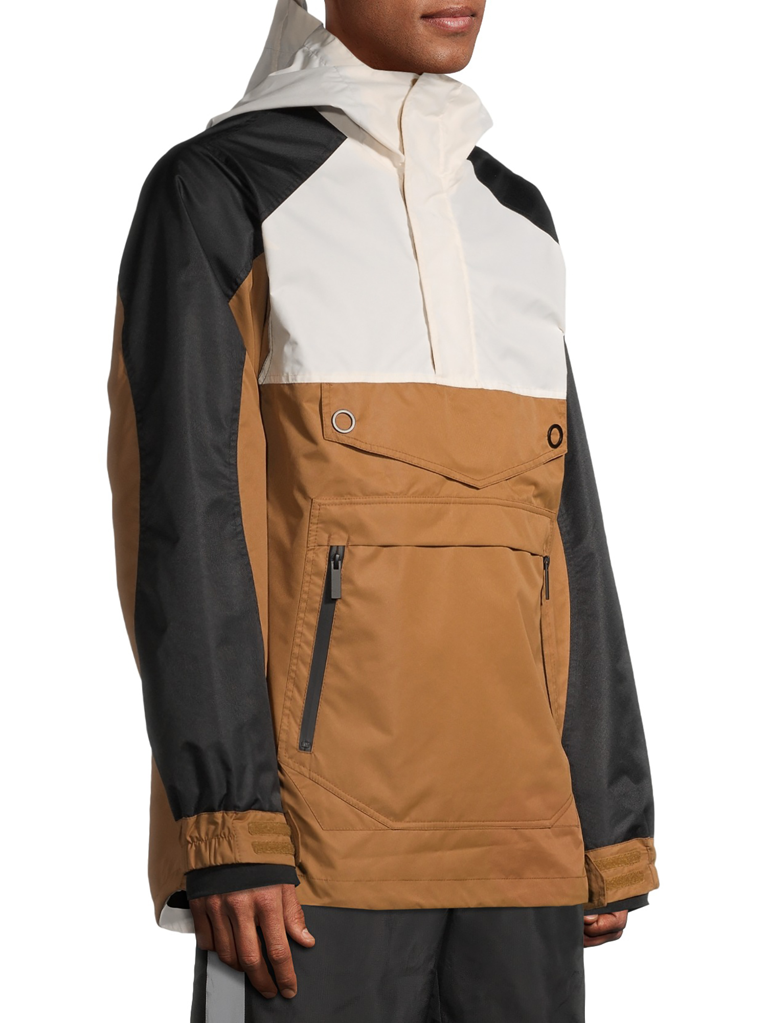 Swiss Tech Men's Hard Shell Ski/Snowboard Color Block Pull-On Anorak Jacket