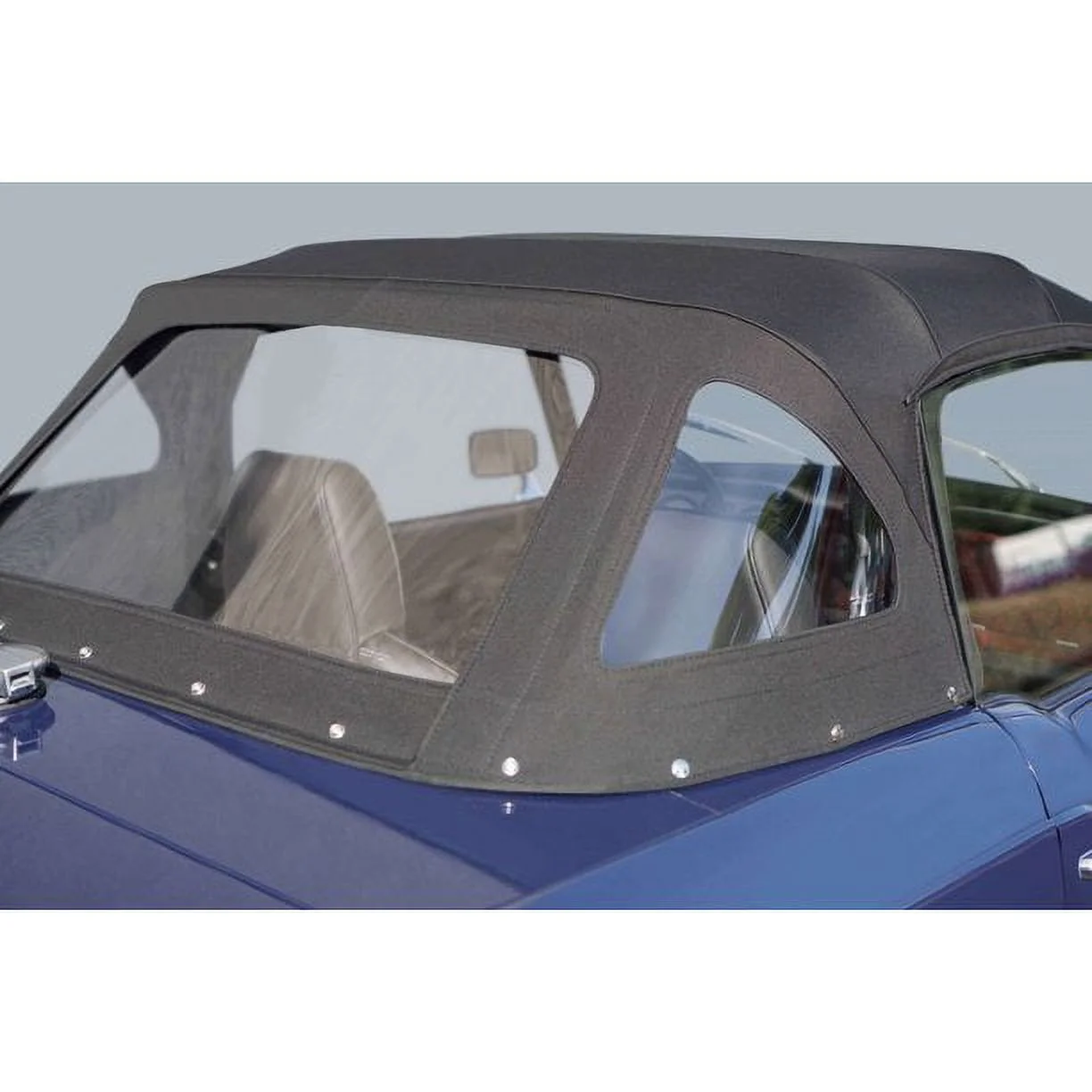 Kojem Convertible Soft Top W/Clear Plastic Window for 71-81 Triumph Spitfire 2-Door Black Replacement