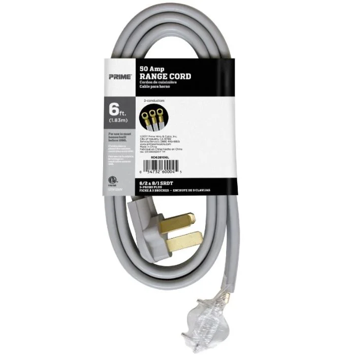 6 Feet 6/2 & 8/1 50 Amp 3-Wire Range Cord, (4 Pack)