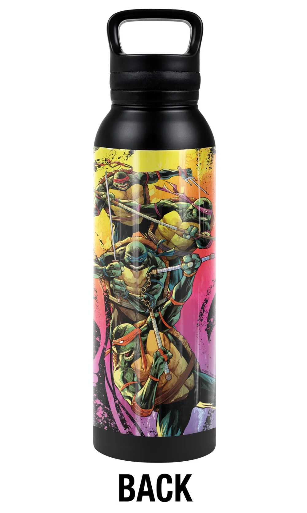 Teenage Mutant Ninja Turtles TMNT Official TMNT Gradient Group Splash 24 oz Insulated Canteen Water Bottle, Leak Resistant, Vacuum Insulated Stainless Steel with Loop Cap