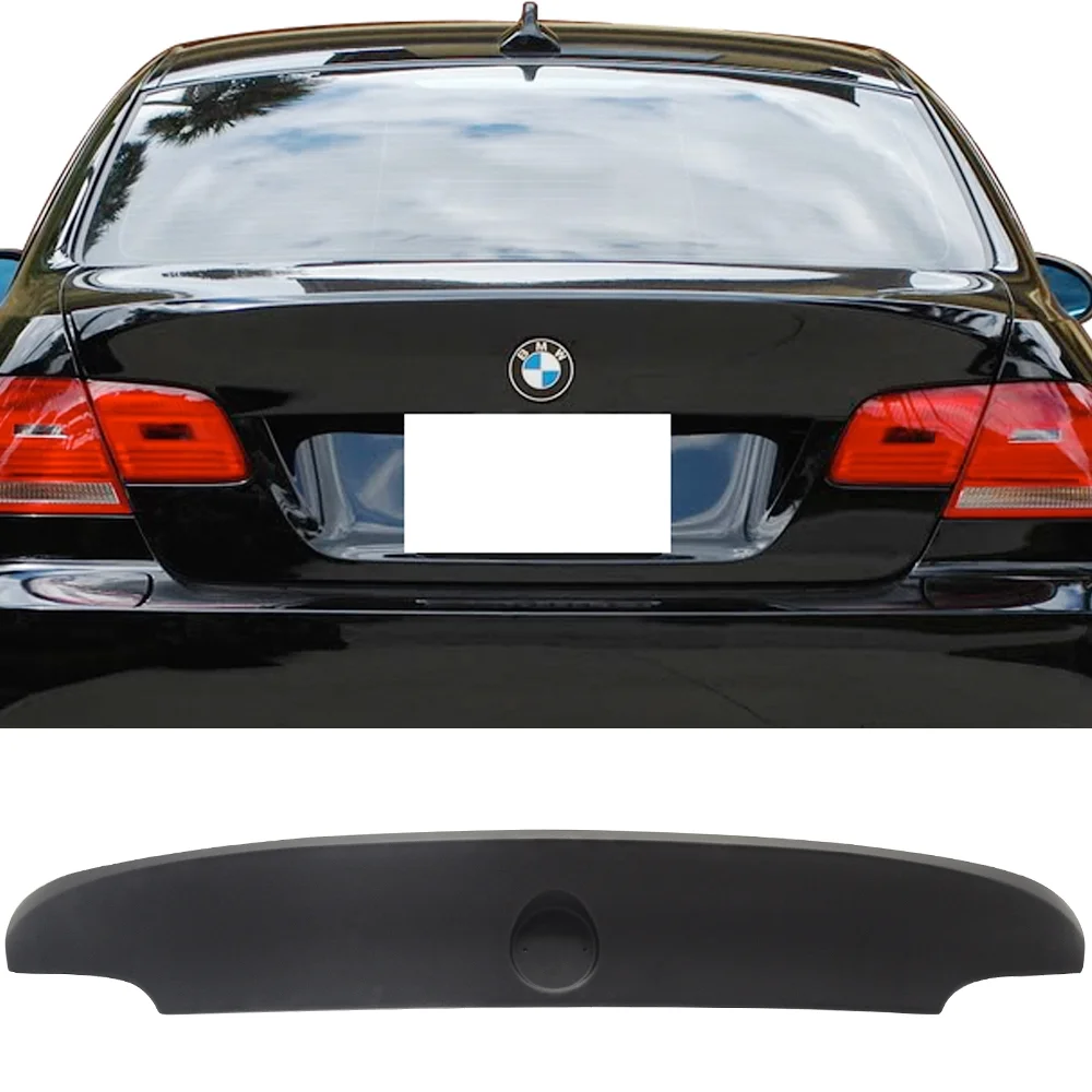 Ikon Motorsports Compatible with 07-13 E92 3 Series Coupe CSL Style Matte Black Rear Trunk Spoiler Wing - ABS 2007 2008 2009 2010 2011 2012 2013