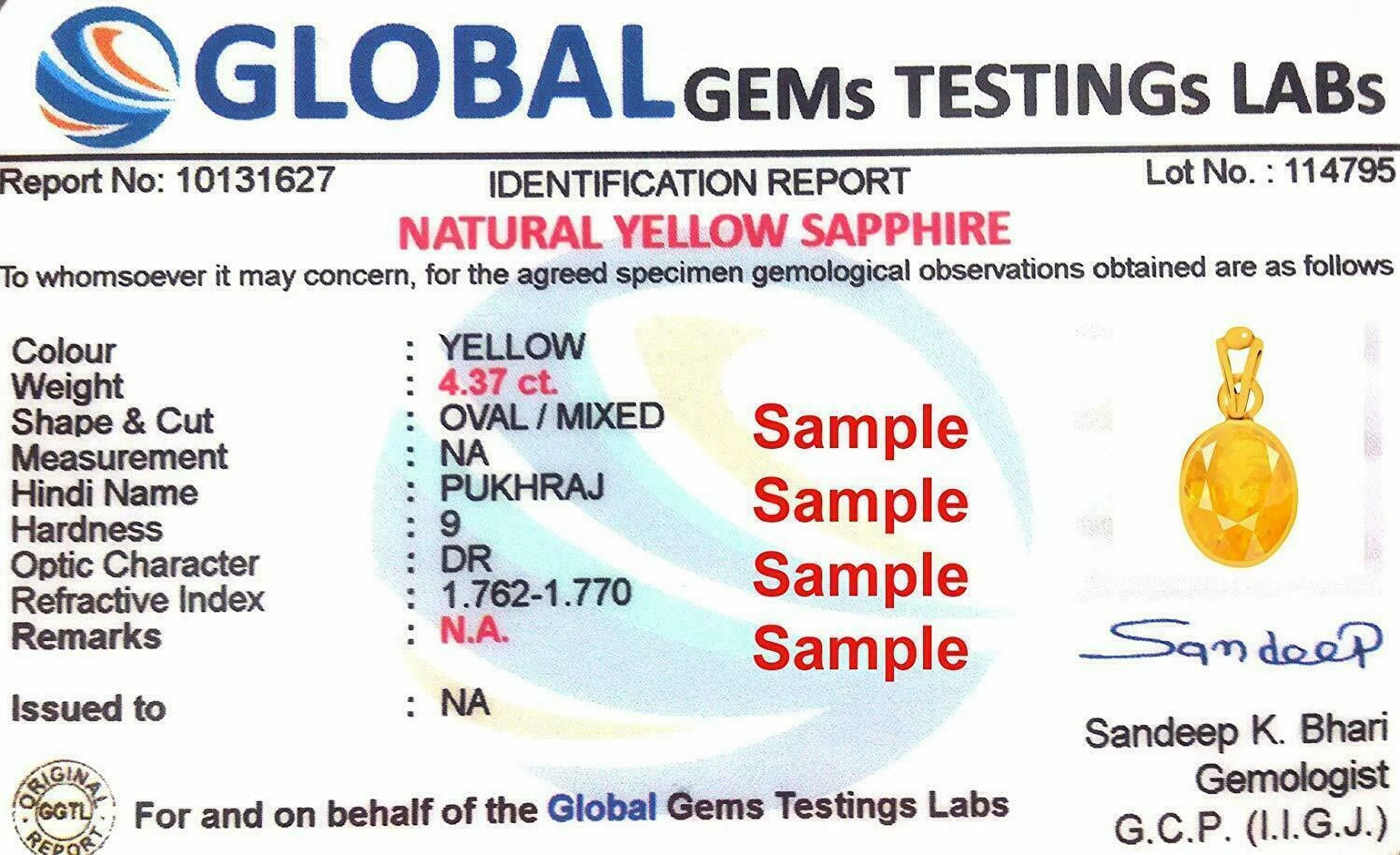 Natural Certified Handmade 10 Ct Yellow Sapphire 14K Gold Locket For Girls&Women