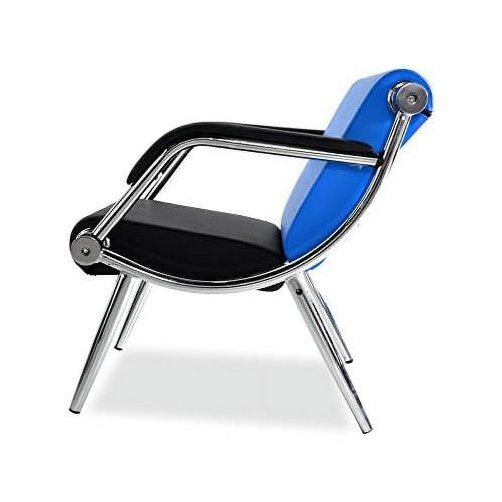 Blue And Black PU Leather Office Reception Chair Waiting Room Visitor Guest Sofa Seat