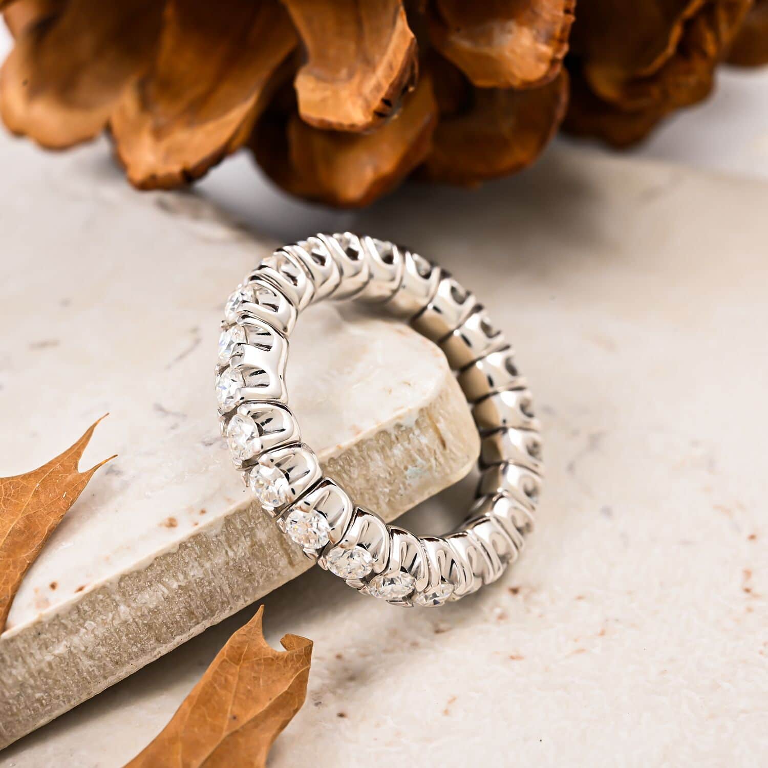 Shop LC Moissanite Round 925 Sterling Silver Rhodium Plated Eternity Band Ring for Women Jewelry Size 9 Ct 1.85 Birthday Gifts for Women