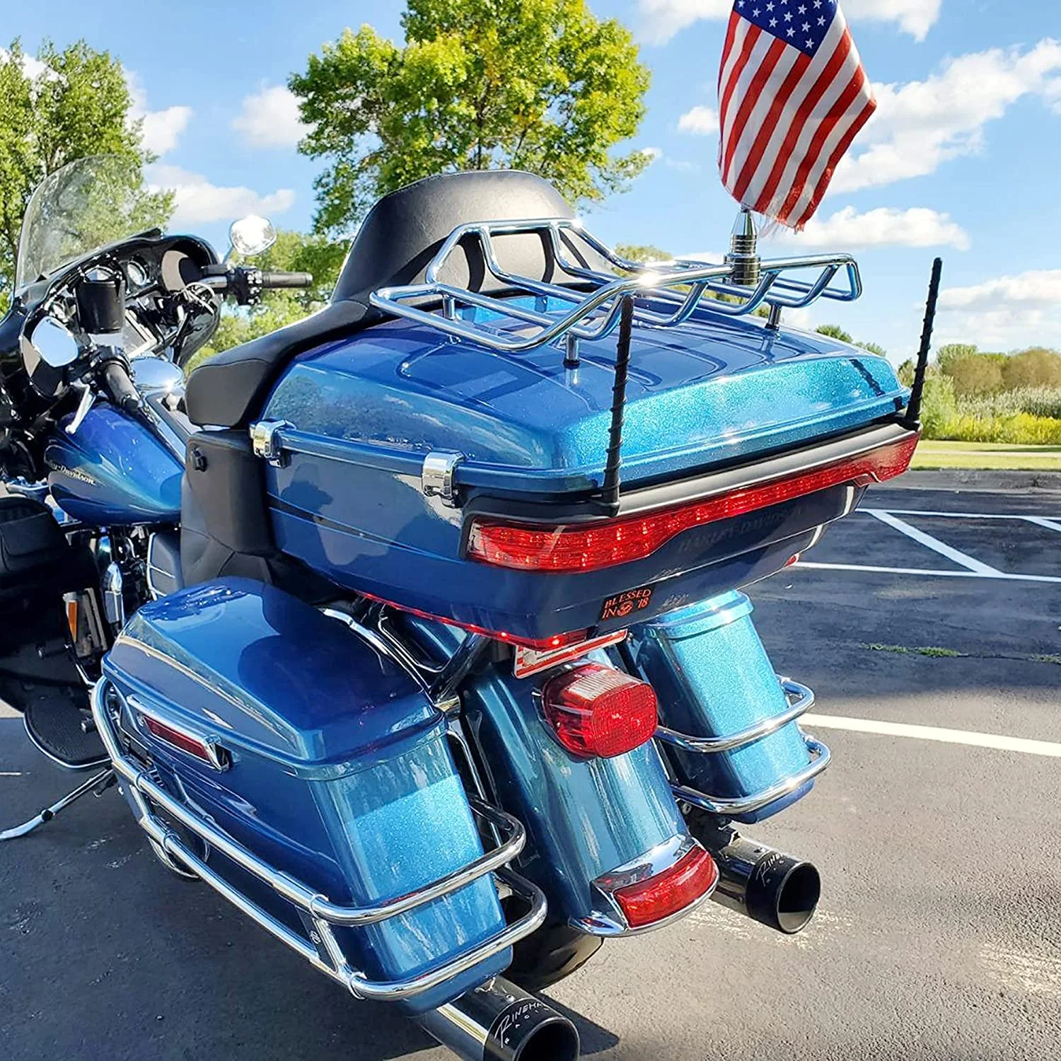 2 Pack 7 inch Spiral Antenna for Harley Davidson Motorcycles 1989-2023 Touring Electra Road Street Glide Trike Ultra Classic CVO, Rubber Antenna Replacement for FM/AM Reception