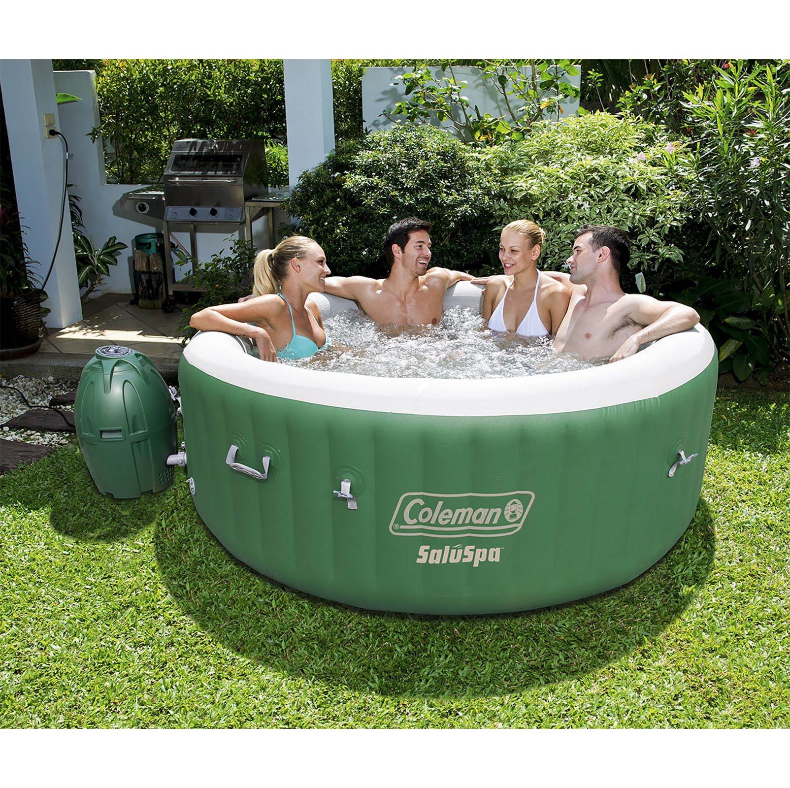Coleman SaluSpa 6 Person Inflatable Outdoor Hot Tub & Chlorine Starter Kit