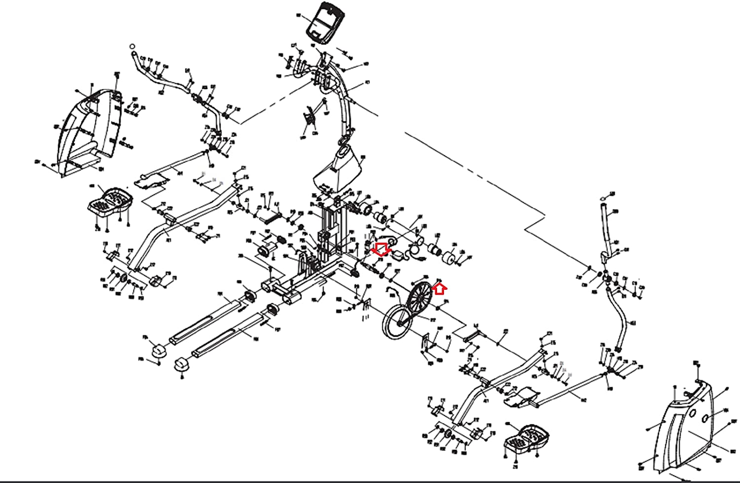 Axle Pedal Pulley Set 083060 Works W Horizon Fitness E700-E800 Fitness Elliptical