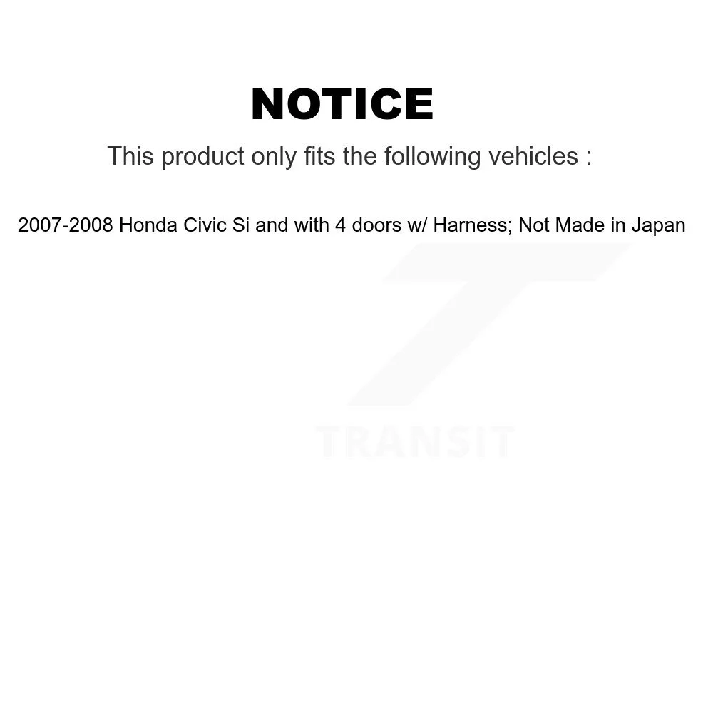 Transit Auto - Front Wheel Bearing And ABS Sensor Kit For 2007-2008 Honda Civic Si with 4 doors w Harness; Not Made in Japan K7S-102152