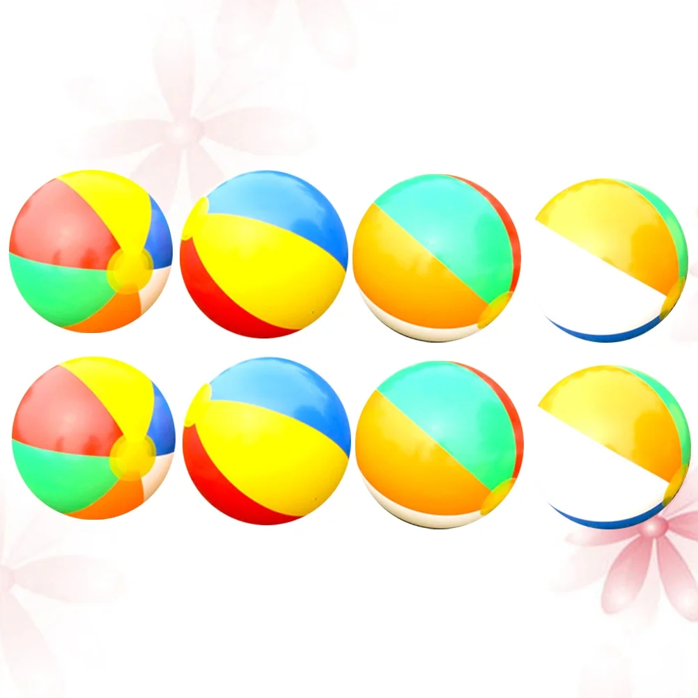 summer water ball 8pcs 23cm Summer Inflatable Ball Children Playing Water Ball Beach Funny Outdoor Toy for Kid Child Baby (Random Color)