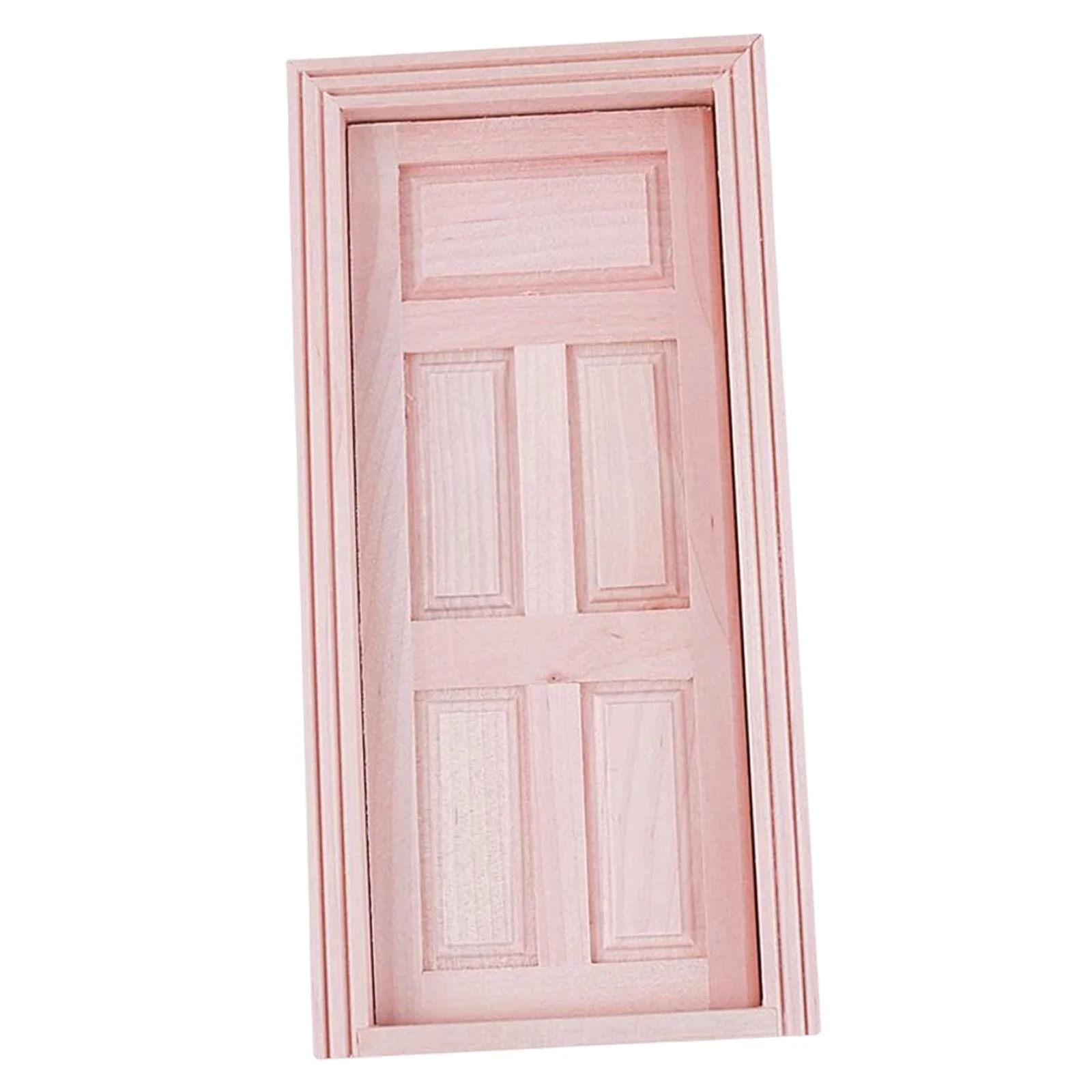 1/12 Wood Dollhouse Miniature Door Unpainted Accessory Room Box Building Kits Style B