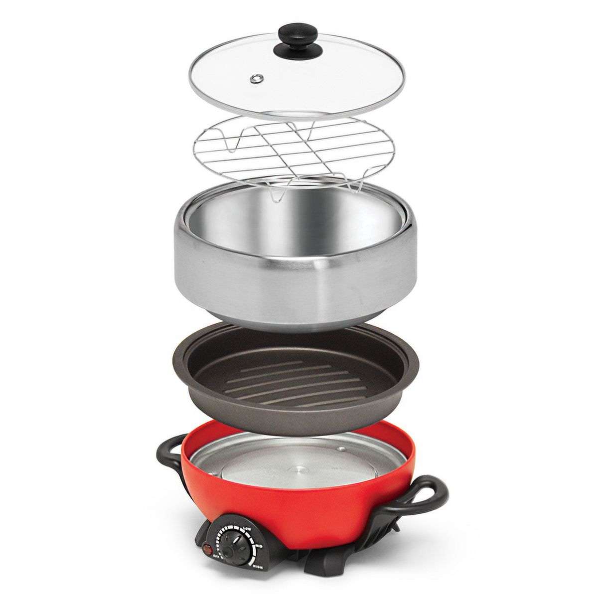 JPYCOOK Multi-Functional Electric Hot Pot &Grill 3L: Great for 3-4 People