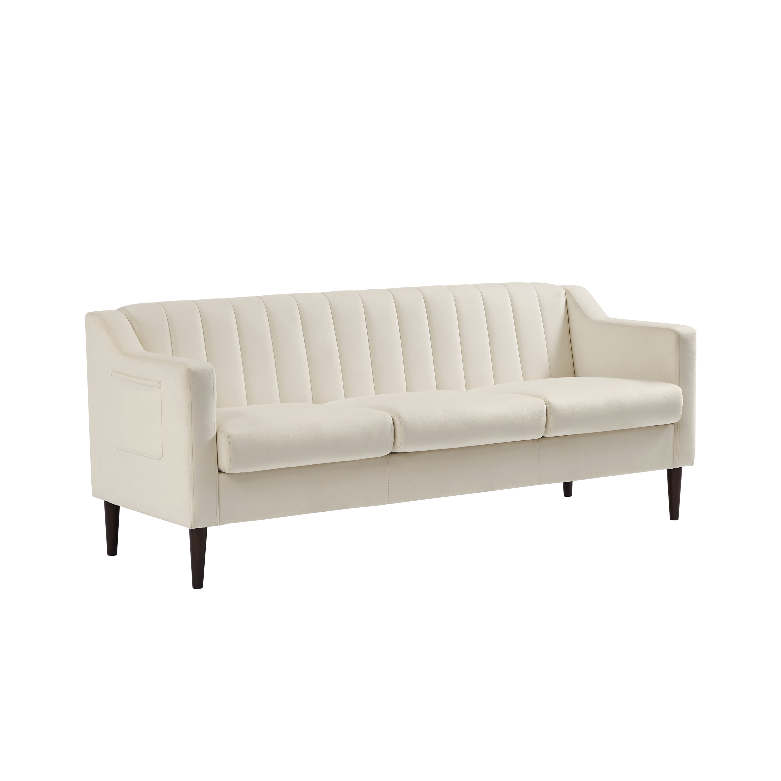 Jericho Convertible Velvet Sofa Bed - White