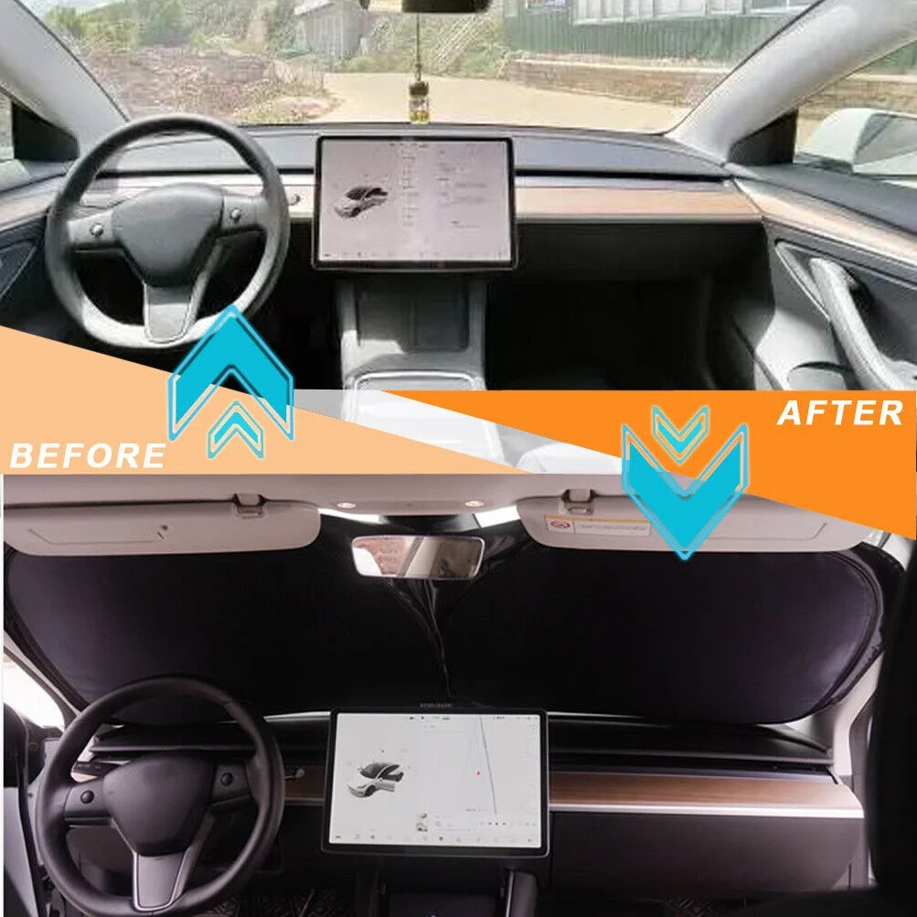 Car Windshield Sunshade Front Window Cover Visor Sun Shade For Tesla Model Y 3 X