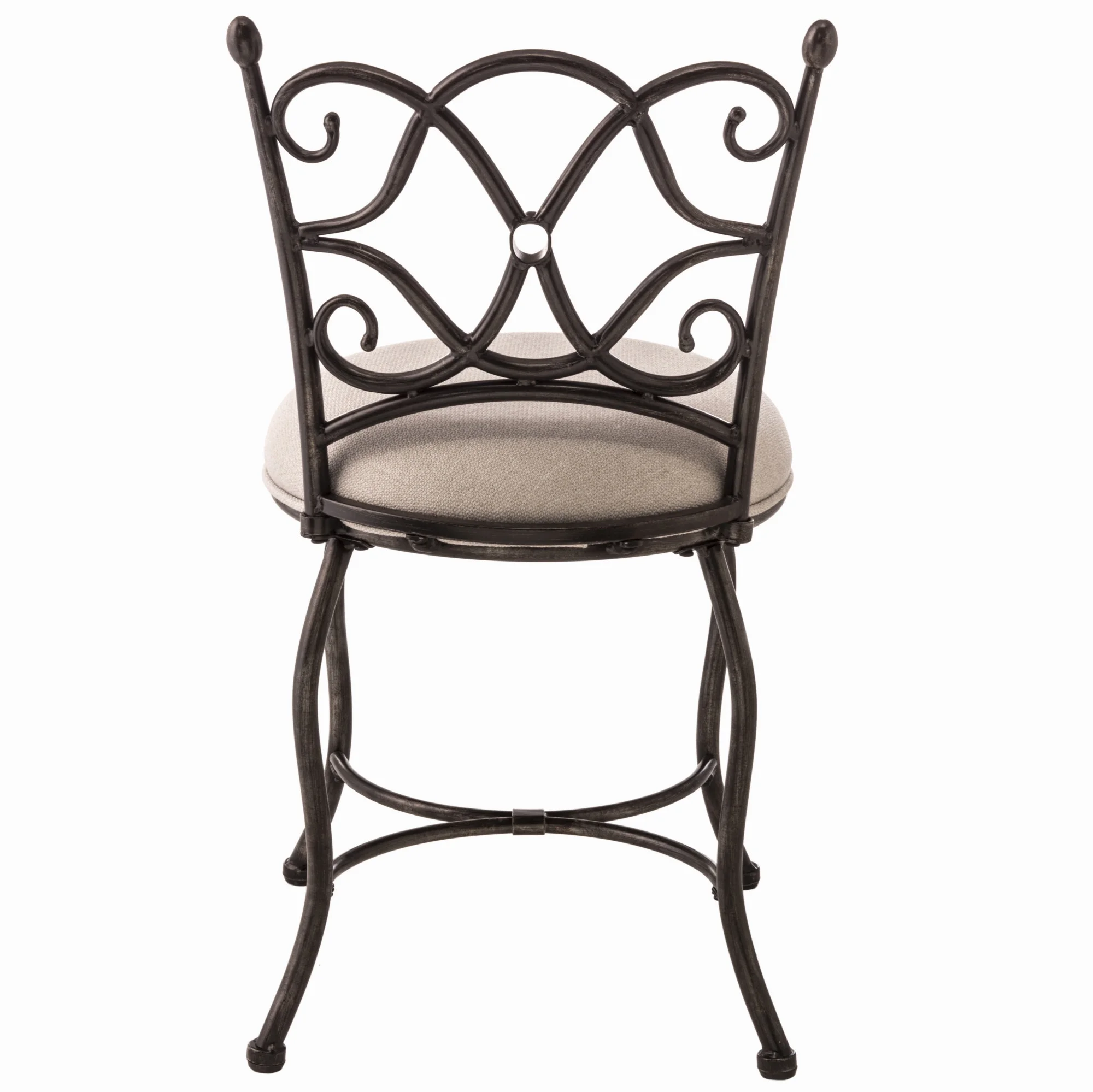 Hillsdale Furniture Brody Metal Vanity Stool, Rubbed Gray