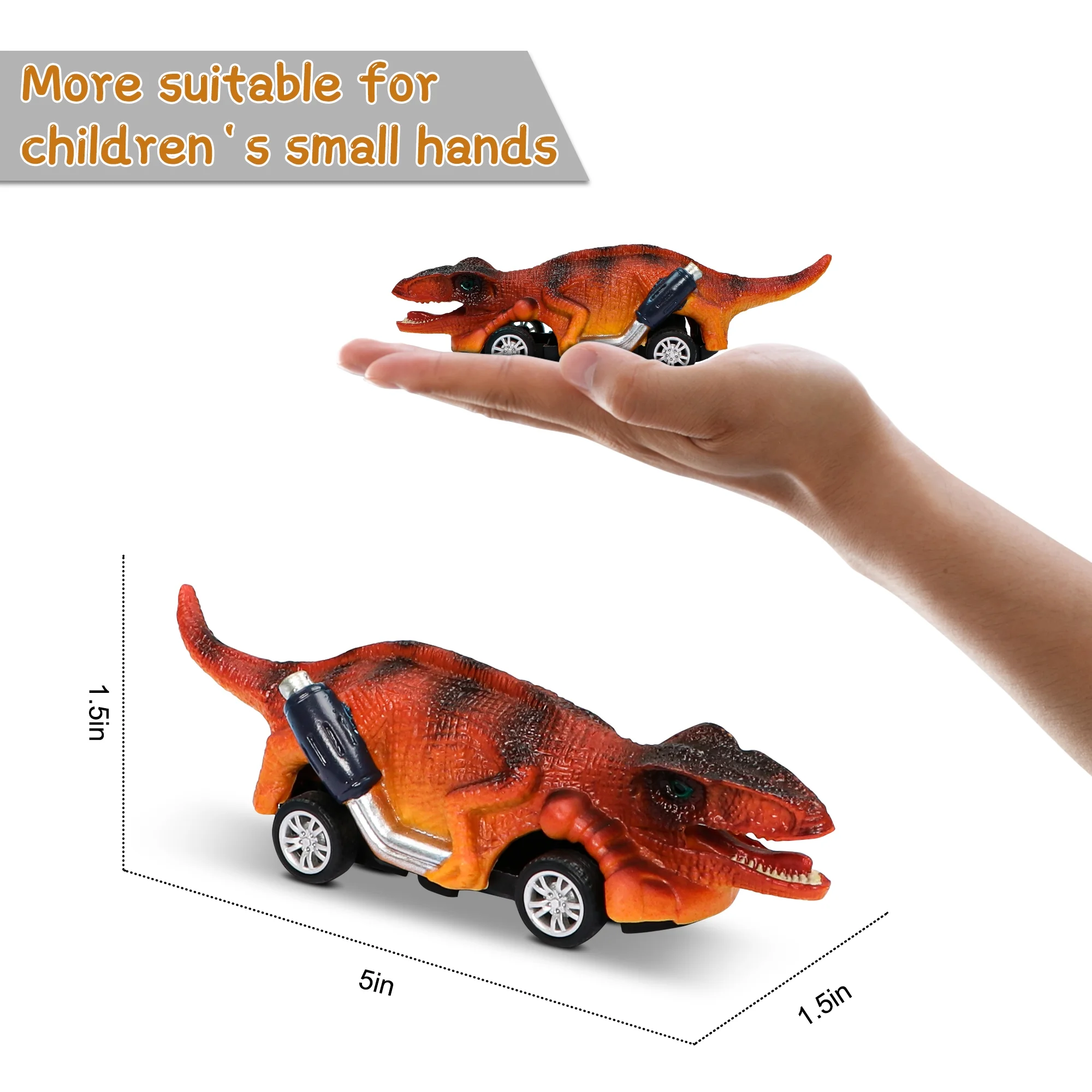 Flooyes Dinosaur Toys for Kids 3-5, Pull Back Dinosaur Cars for 3 4 5 6 7 Year Old Boys Girls 6 Pack Dino Toys Gifts for Toddlers