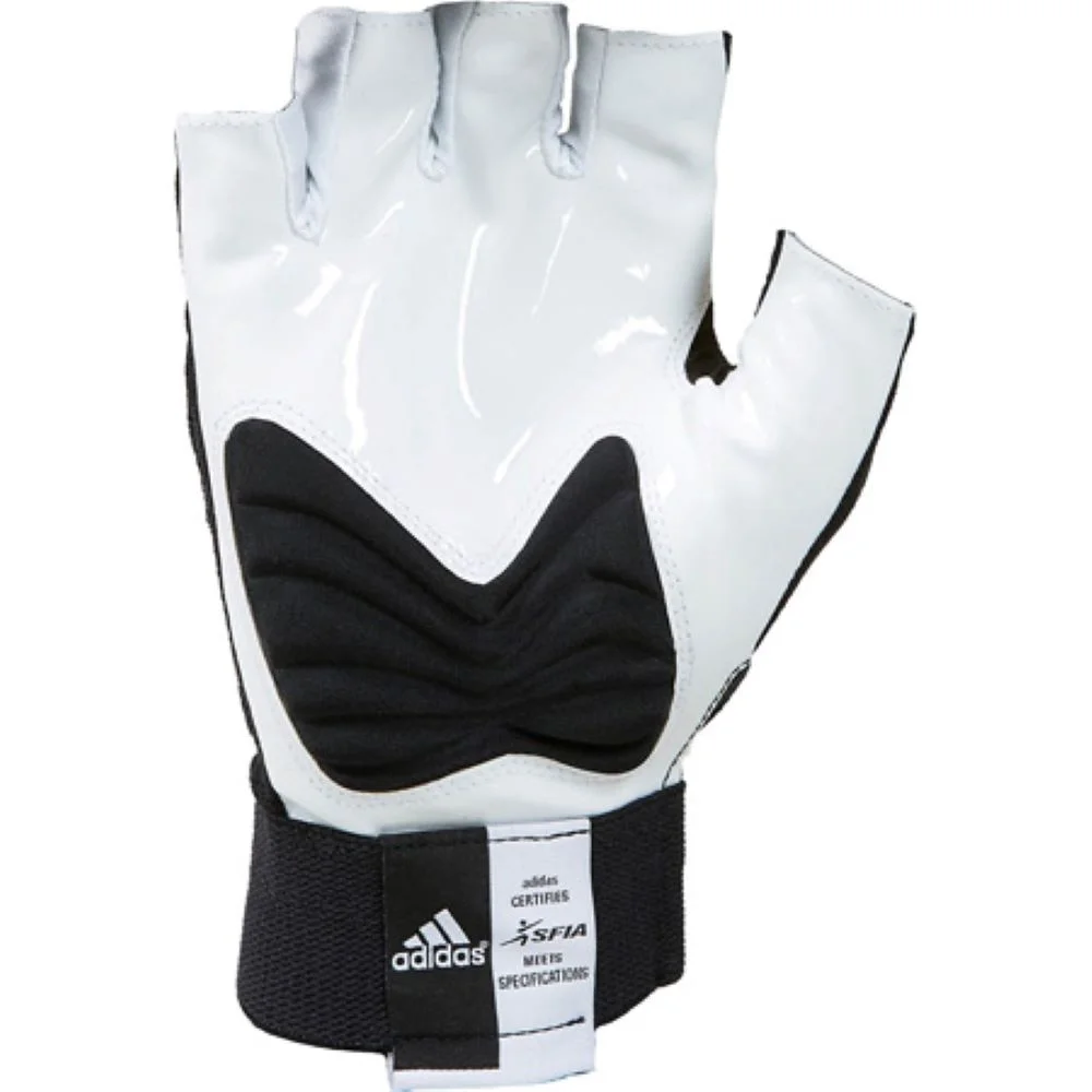 New Adidas TechFit Half Finger Lineman Football Gloves Black / White Size Small