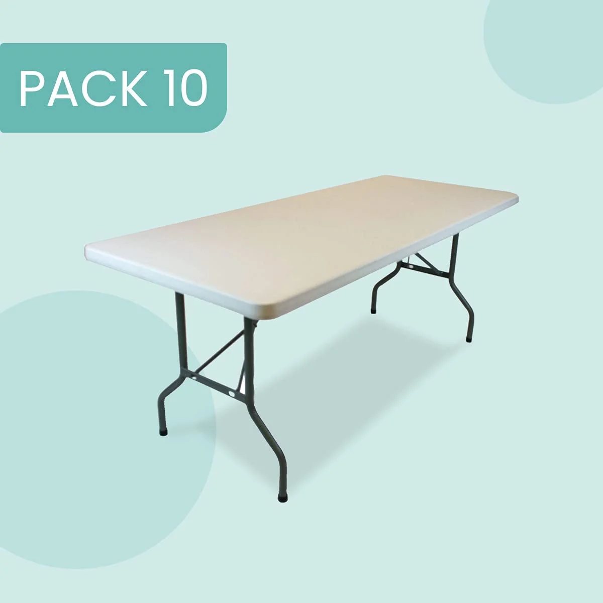 EventStable TitanPRO Plastic Folding Table - 8' x 30'' - 10-Pack