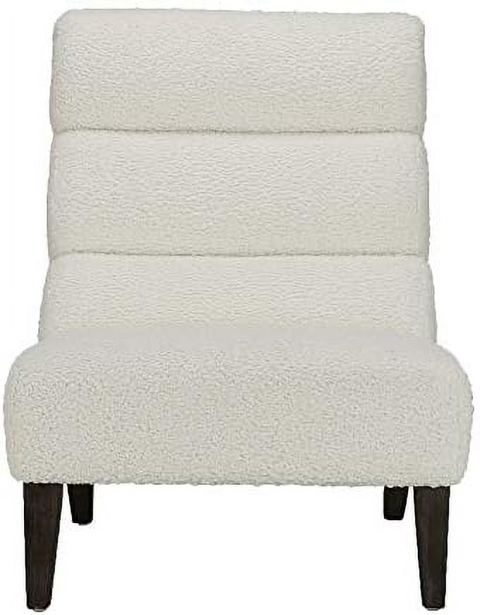 NLIBOOMLife Watson & Whitely Modern Accent Chair  Armless Lounge Chair for Living Room and Bedroom  Faux Leather upholstered Chair with Solid Wooden Legs  Saddle Brown