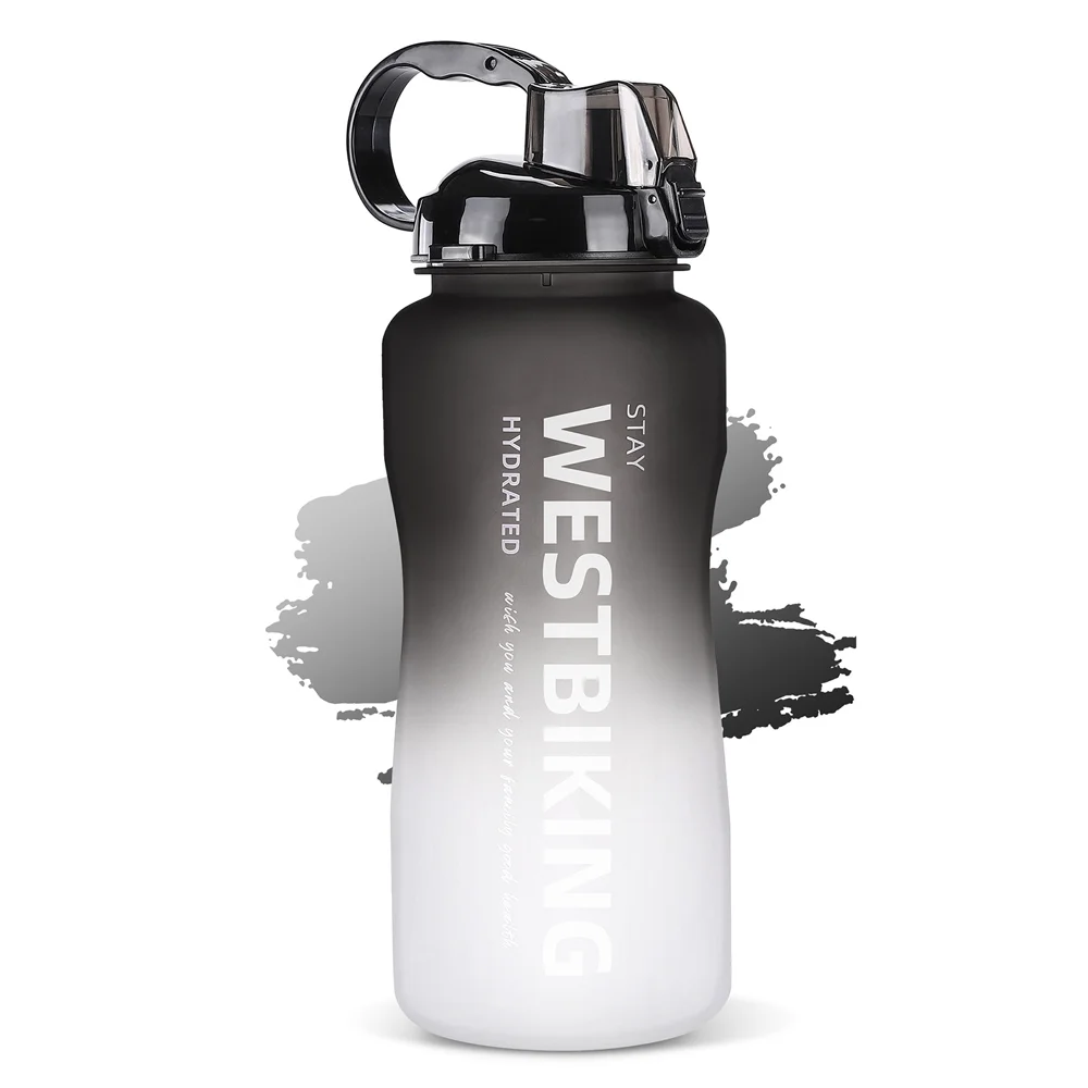 Sports Water Bottle with Straw Camping Hiking Exercise Water Bottle Plastics Bottle Large Capacity Drinkware