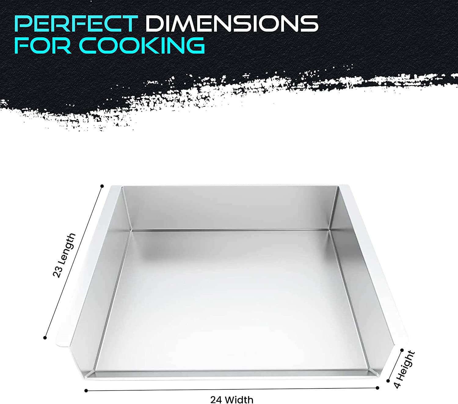 Hercules 23 Inch BBQ Pizza Oven Rectangle Grills Stainless Steel Griddle Top Plate Pan Baking