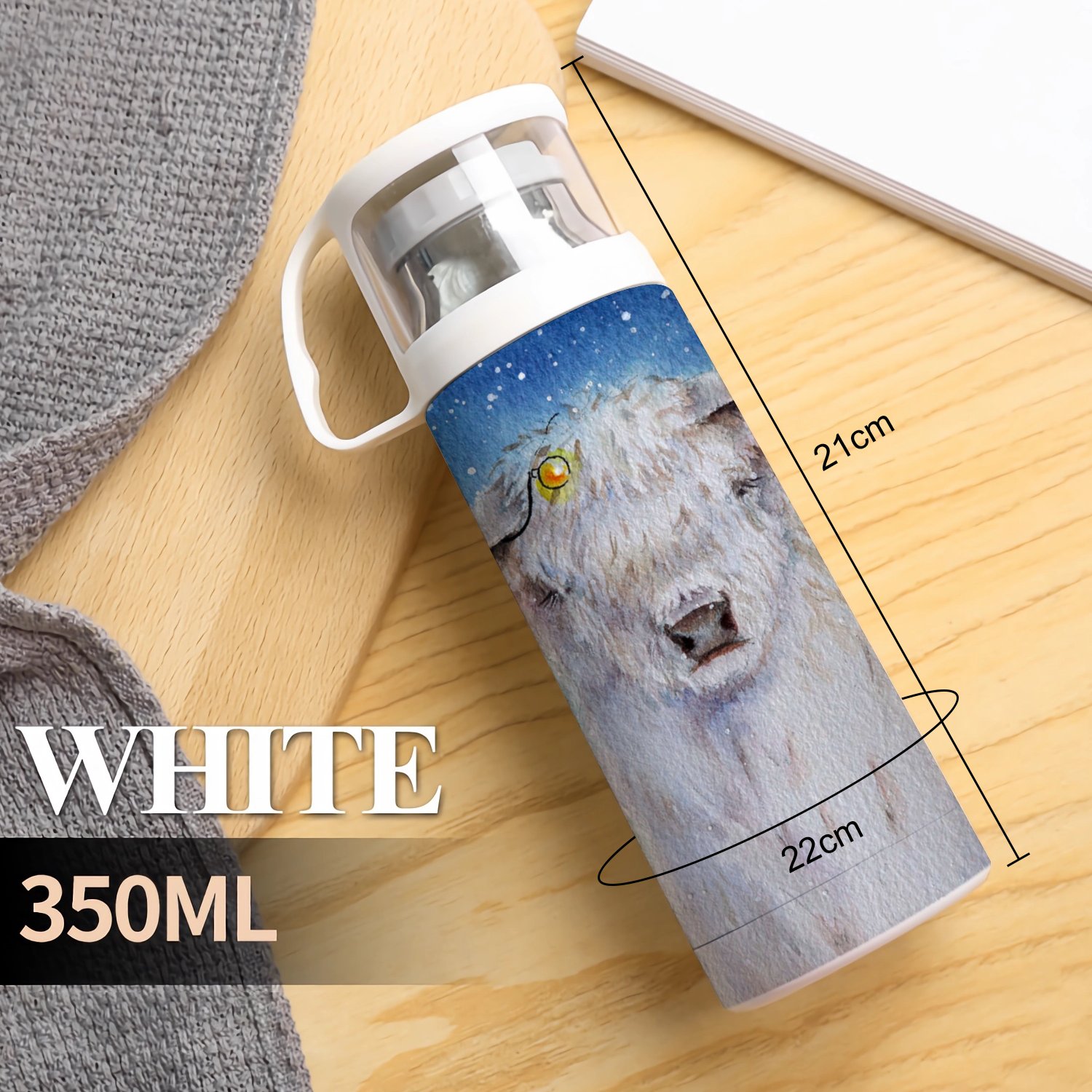 Bestwell 350ml Stainless Steel Thermoses Cup with Lid Cute Animals PatternKeeps Liquid Hot or Cold Leak Resistant Reusable Water Bottles for Indoor and Outdoor Activities