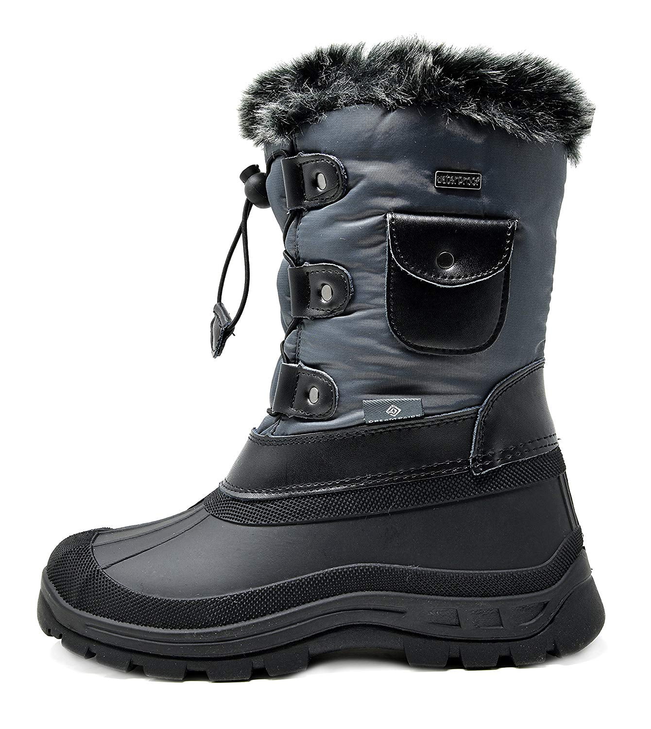 Dream Pairs Kids Boys Girls Warm Snow Boots Insulated Waterproof Winter Ski Boots KSNOW GREY/BLACK Size 9