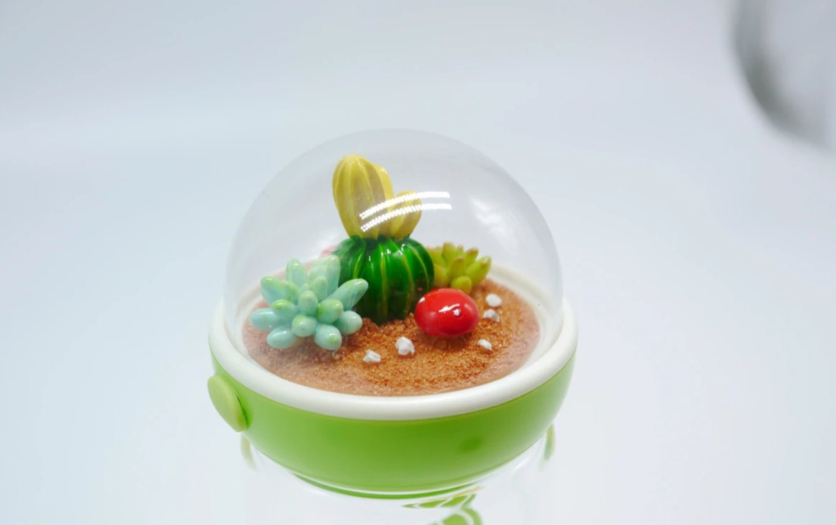 Cactus Glass Water Bottle | Blue