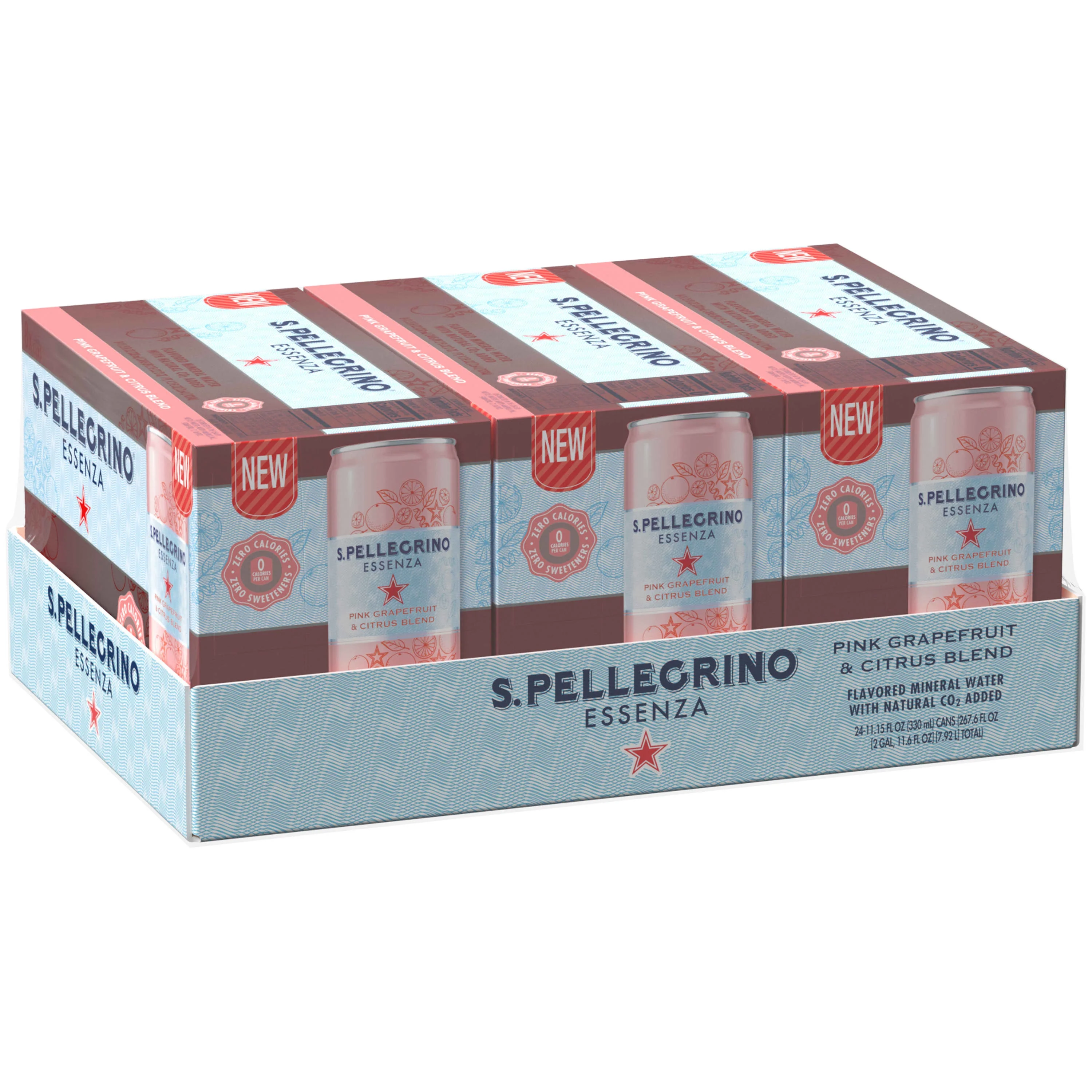 S.Pellegrino Essenza Pink Grapefruit & Citrus Blend Flavored Mineral Water with Natural CO2 Added 267.6 fl oz.