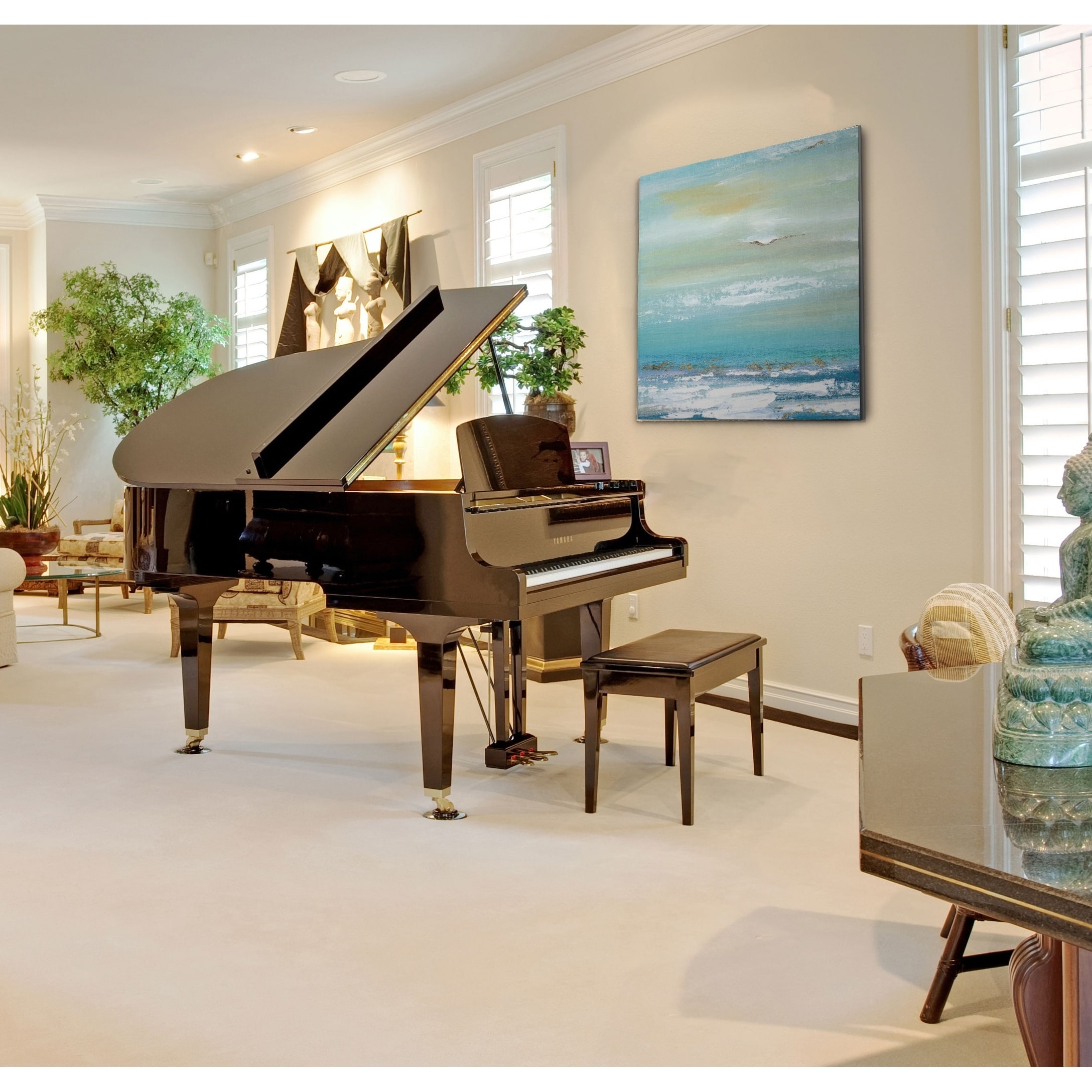 Wexford Home Distant Horizon Detail I -Gallery Wrapped Canvas - yellow, blue, green, red, black, white 32X32